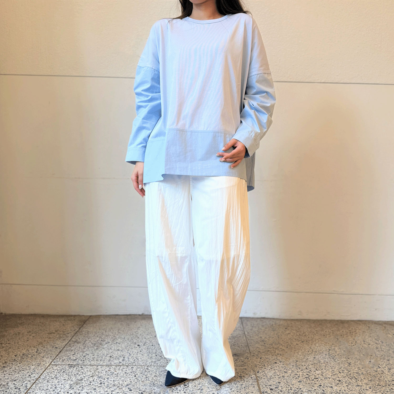 【新ブランド】notorico 肘刺繍バルーンシャツ - 画像1