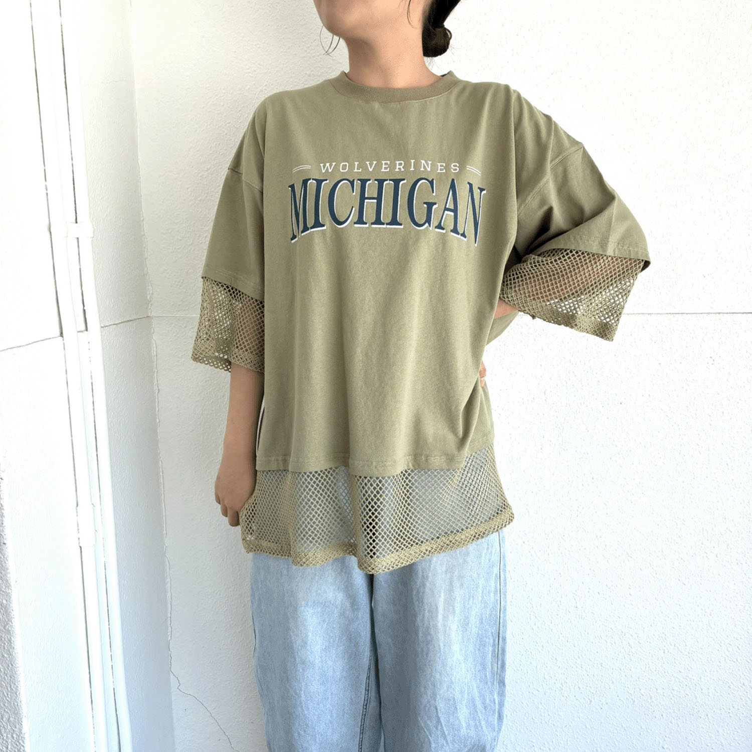 LUPILIEN メッシュ天竺レイヤードプルオーバー - 画像6