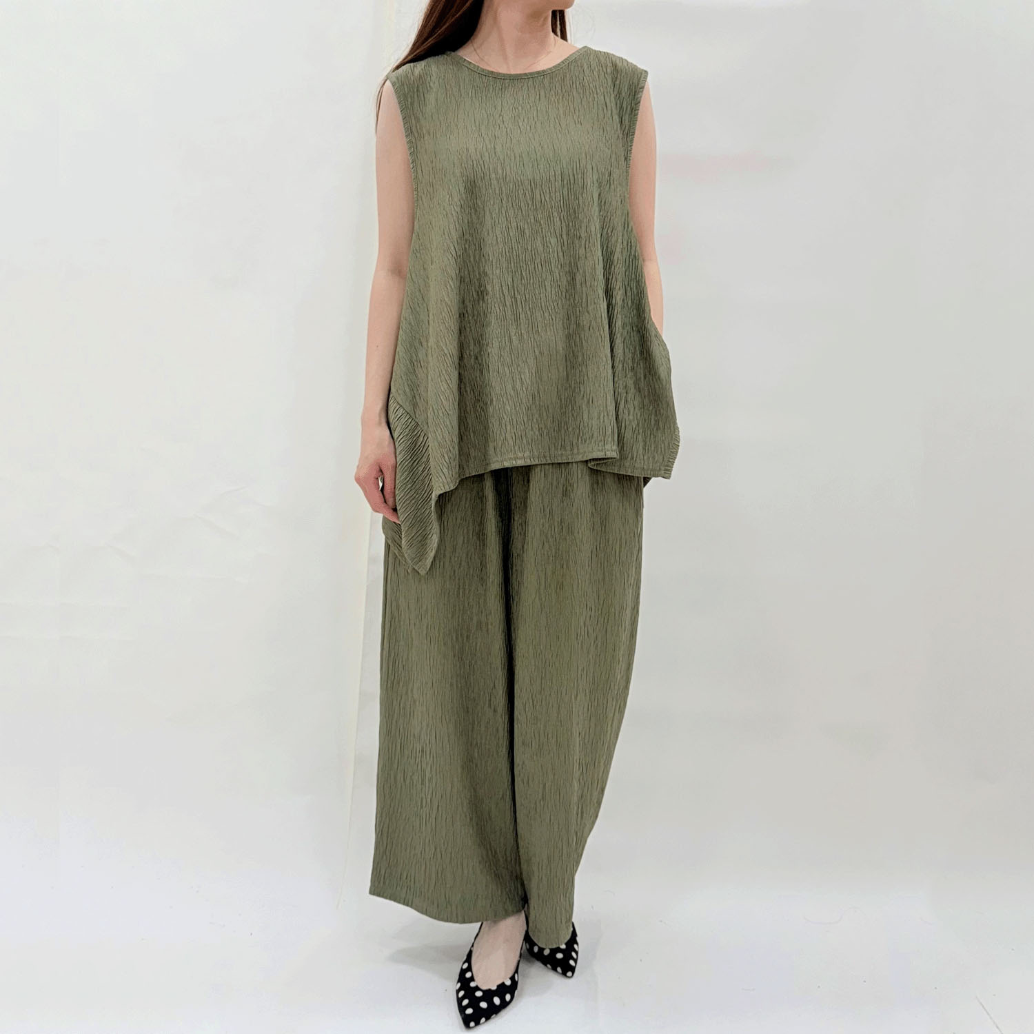 楊柳カットWゴムパンツ - 画像2