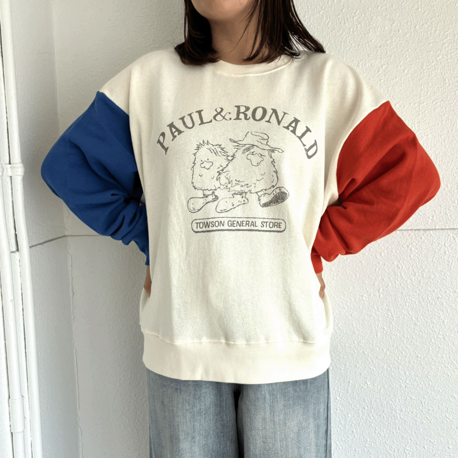 【新ブランド】CUBE SUGAR ガーゼ裏毛ロゴプリントプルオーバー