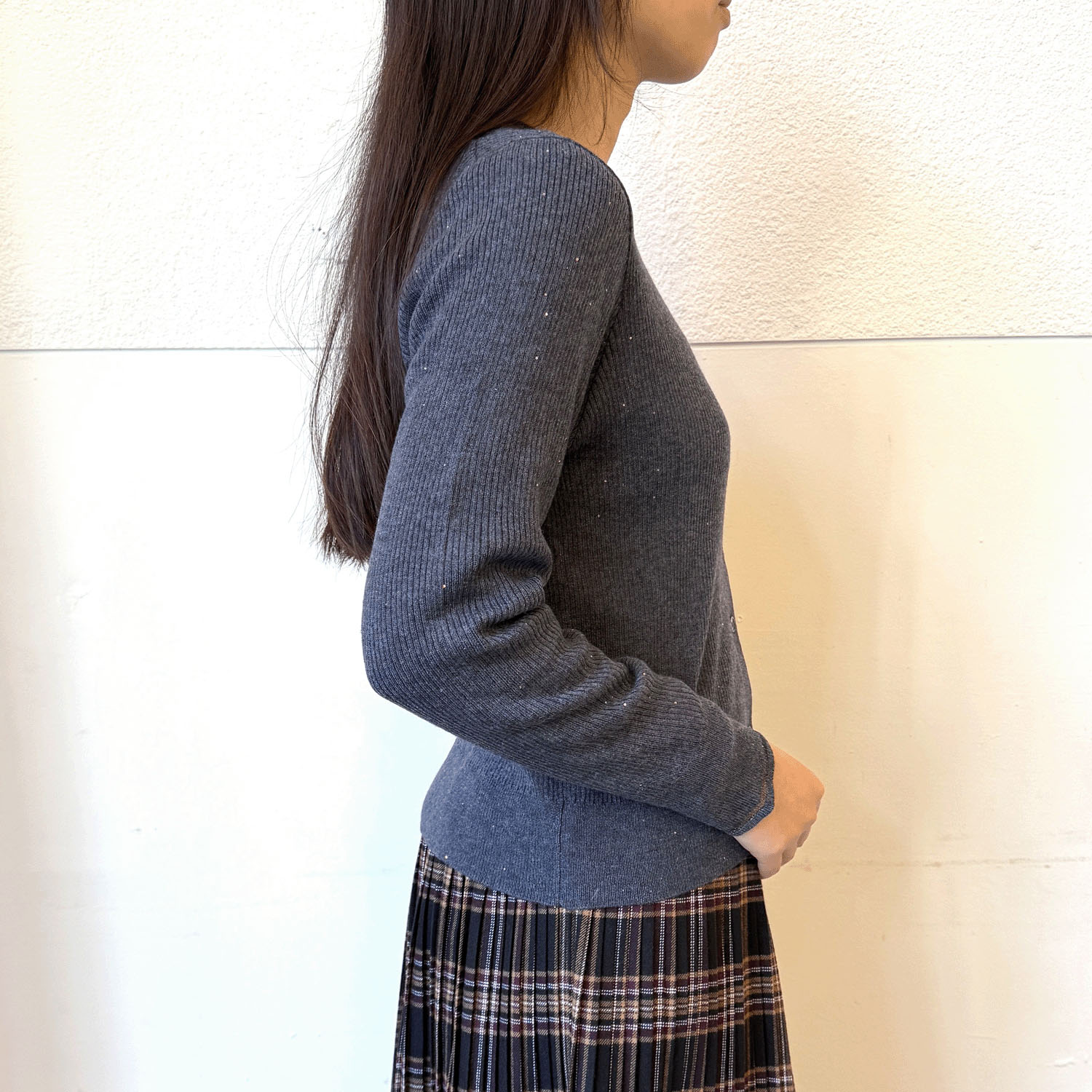 epidemique プチスパンコールリブニットカーディガン - 画像4