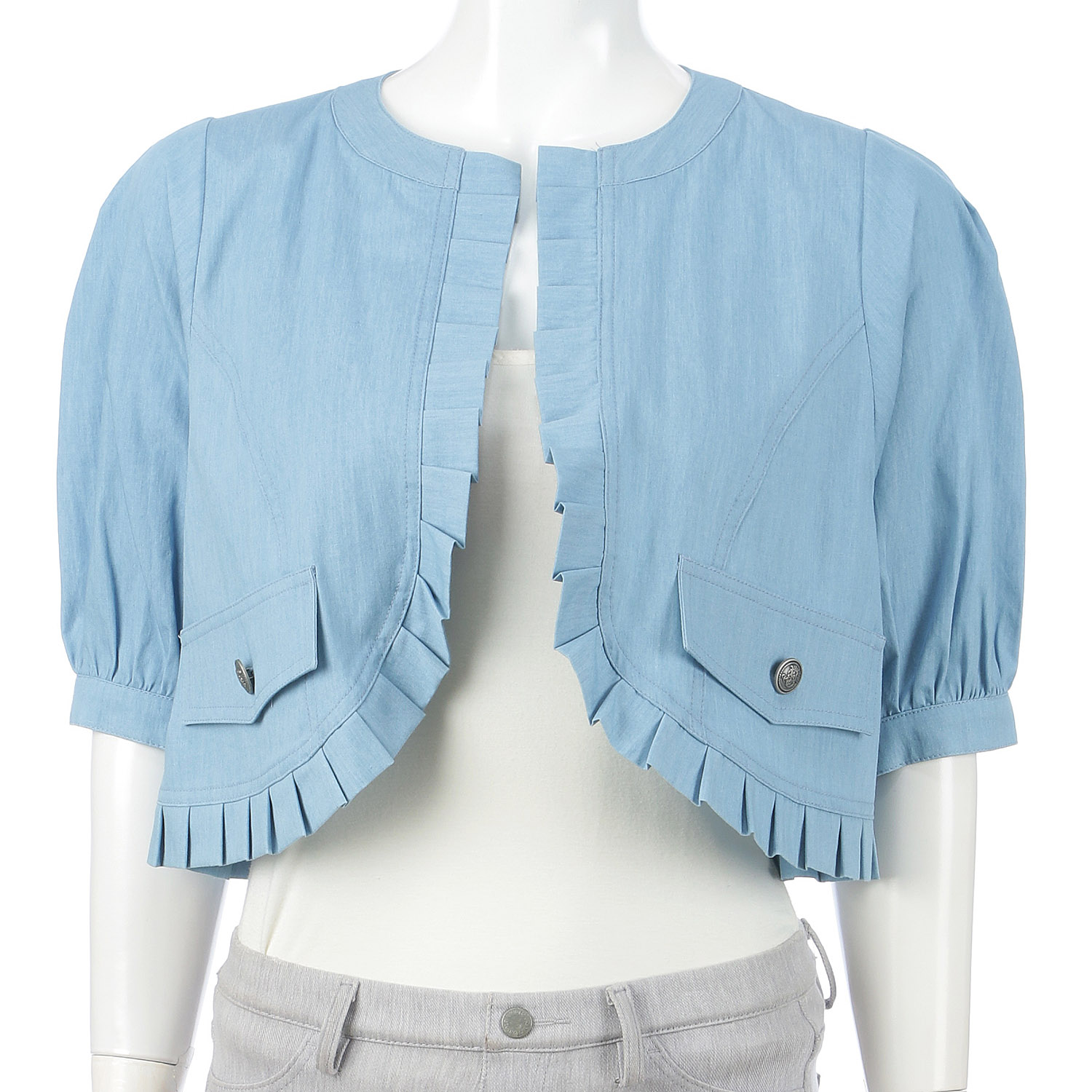 デニムタック前立てショートジャケット - 画像5