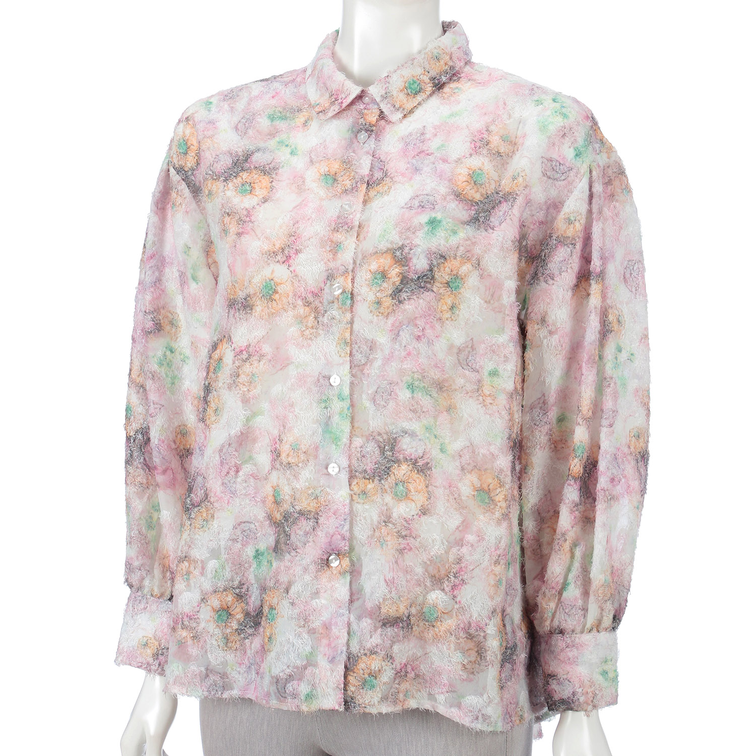 花柄ロングブラウス - 画像6