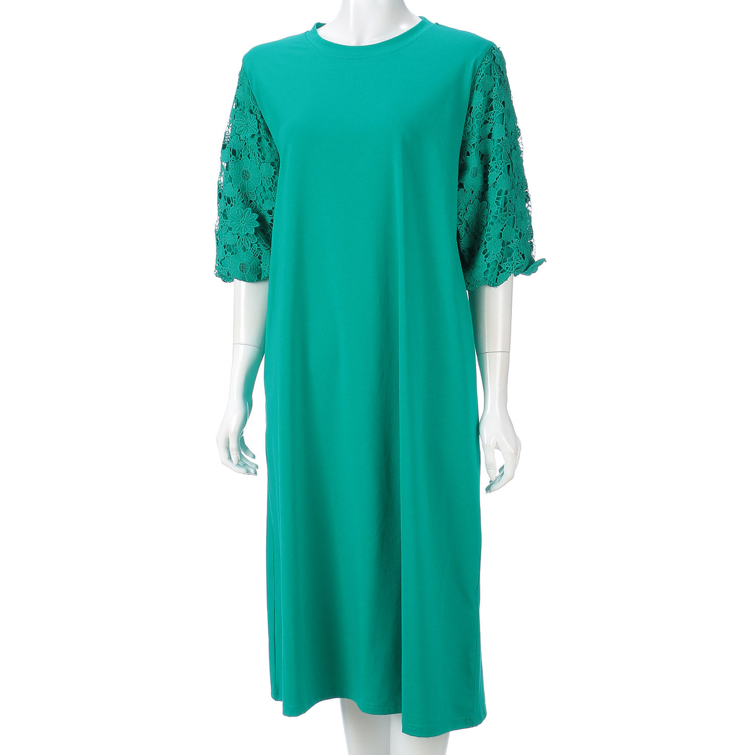 袖レースワンピース