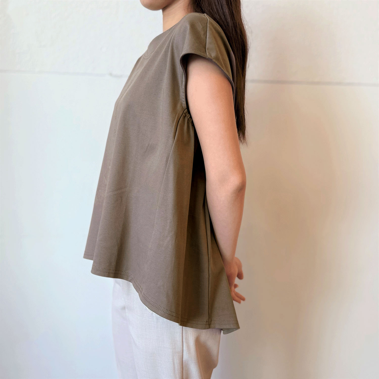 エッフェル塔柄ドロップ袖カットソー - 画像5