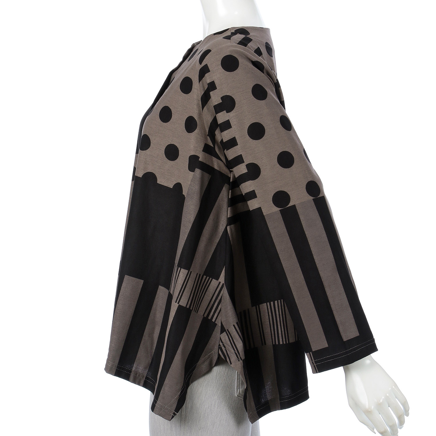 ドットボーダーAラインカーディガン - 画像8