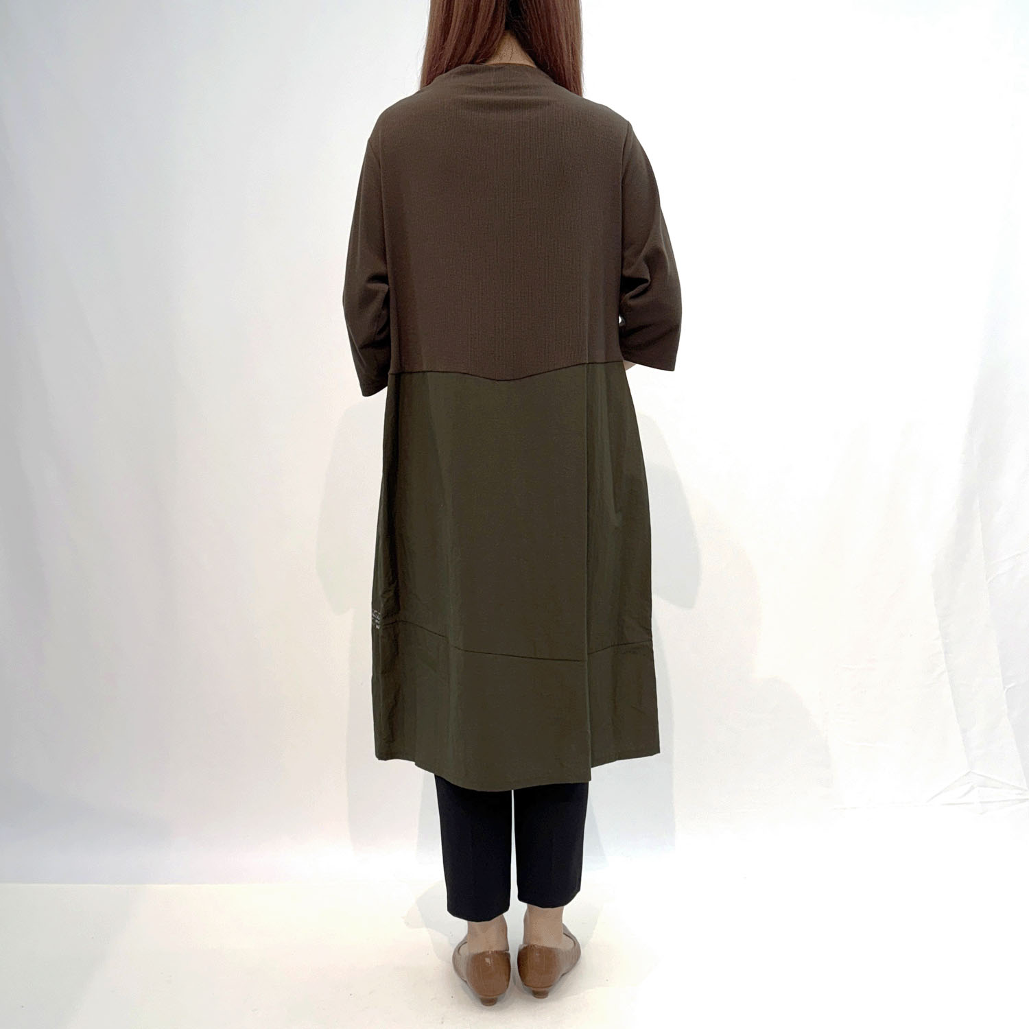 布帛切替え手書きワンピース - 画像2