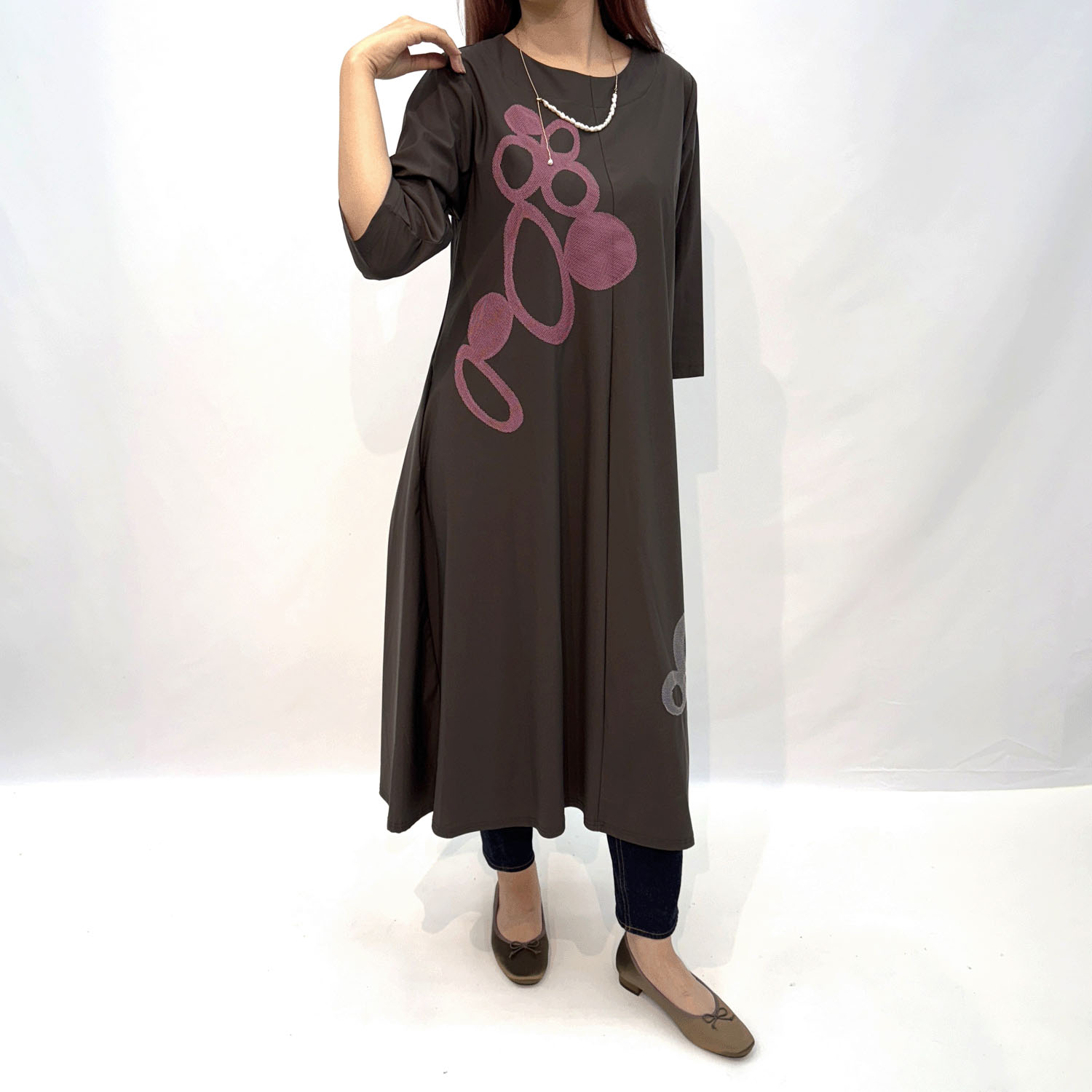 配色モチーフカットソーワンピース - 画像7