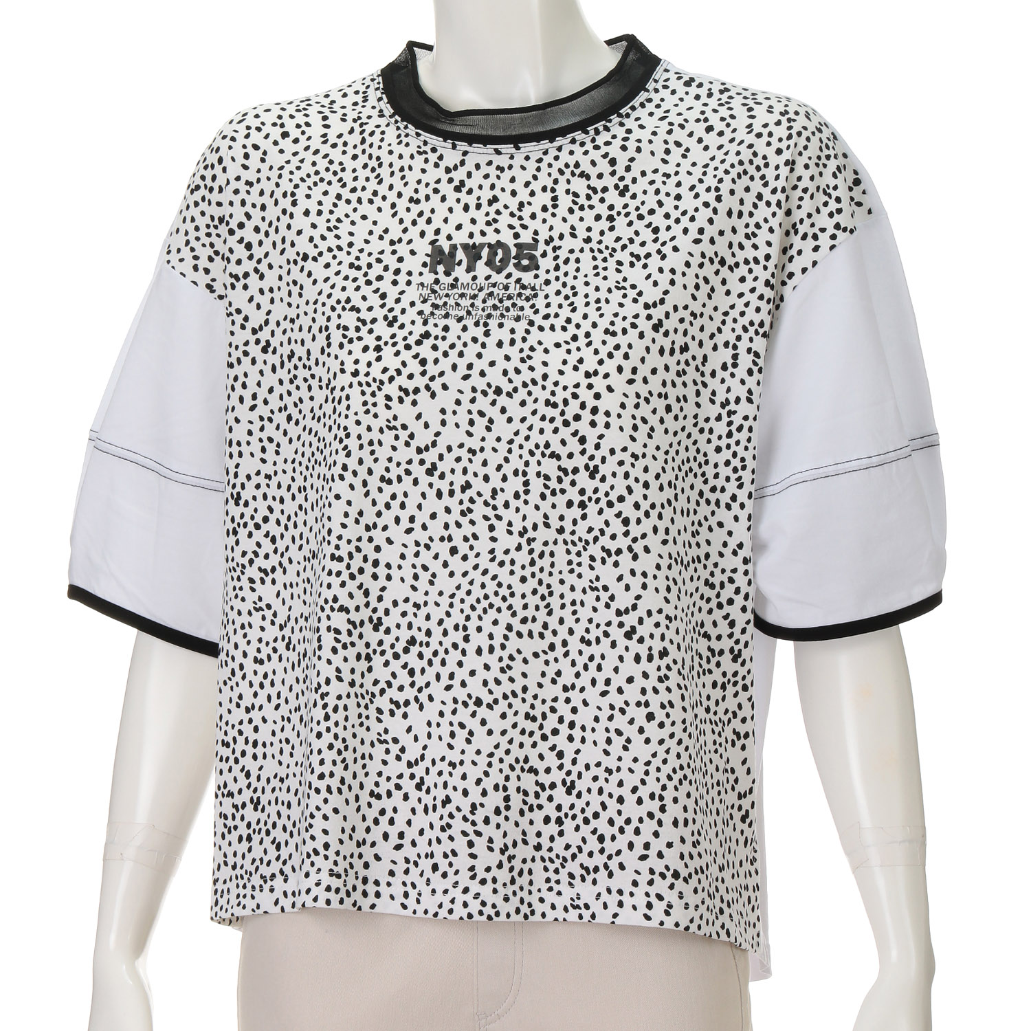 綿天竺×プリント切替ランタンスリーブプルオーバー - 画像12