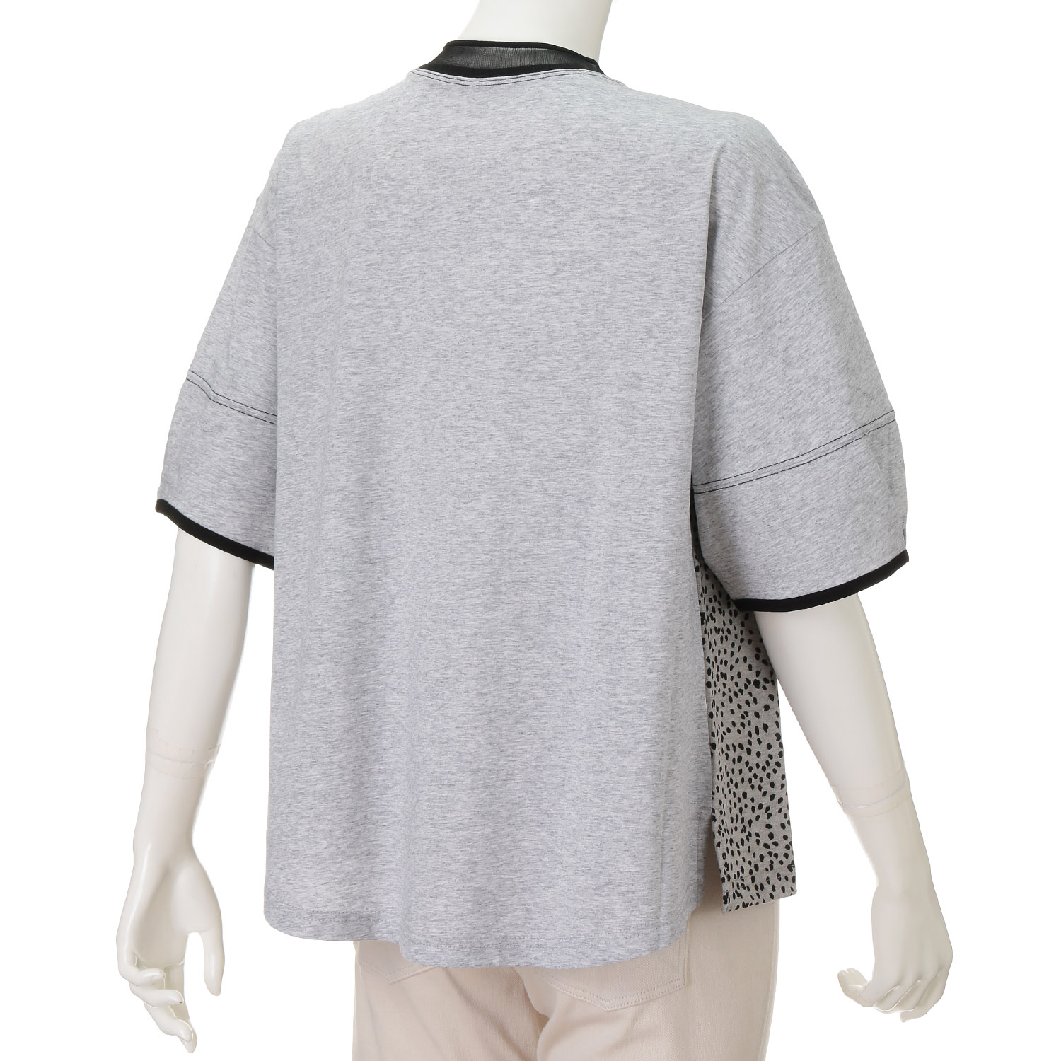 綿天竺×プリント切替ランタンスリーブプルオーバー - 画像3