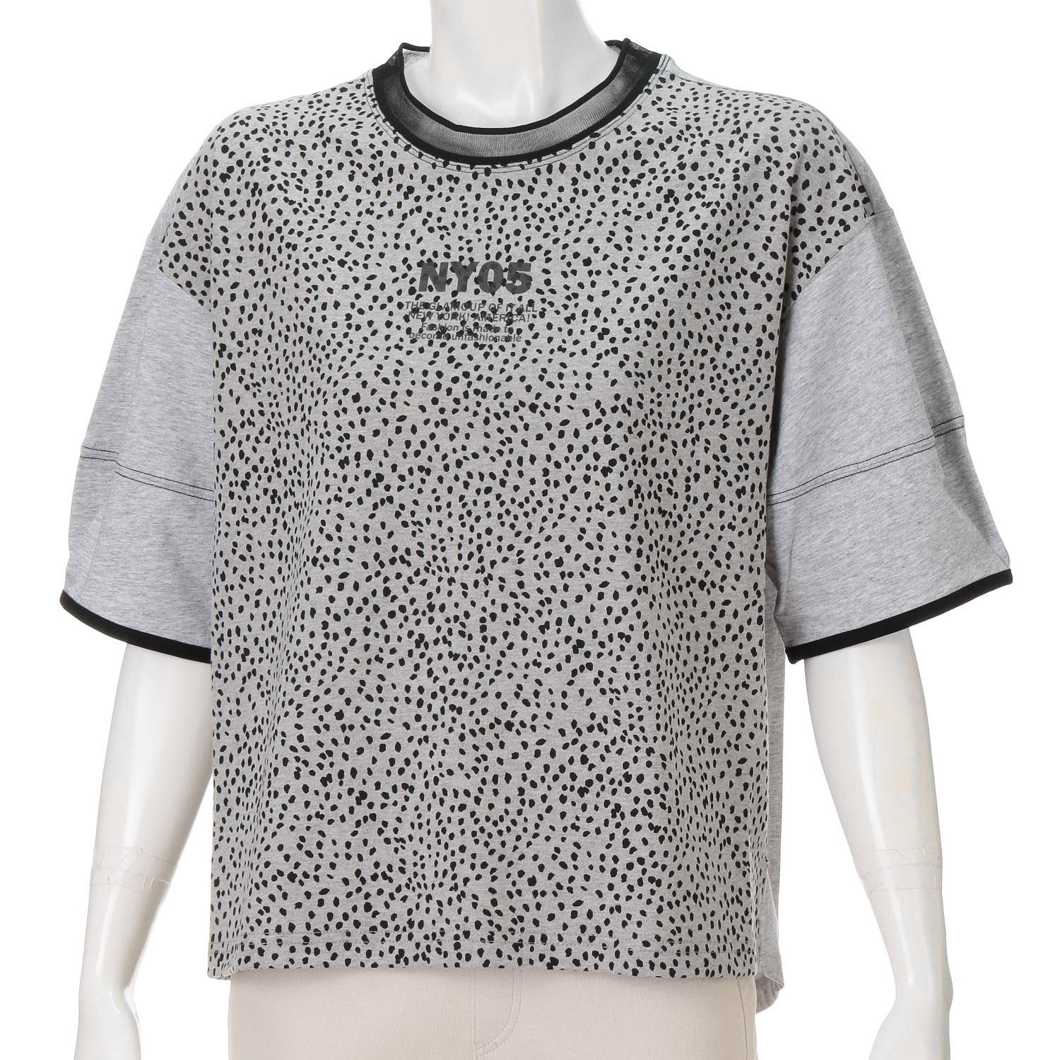 綿天竺×プリント切替ランタンスリーブプルオーバー - 画像3