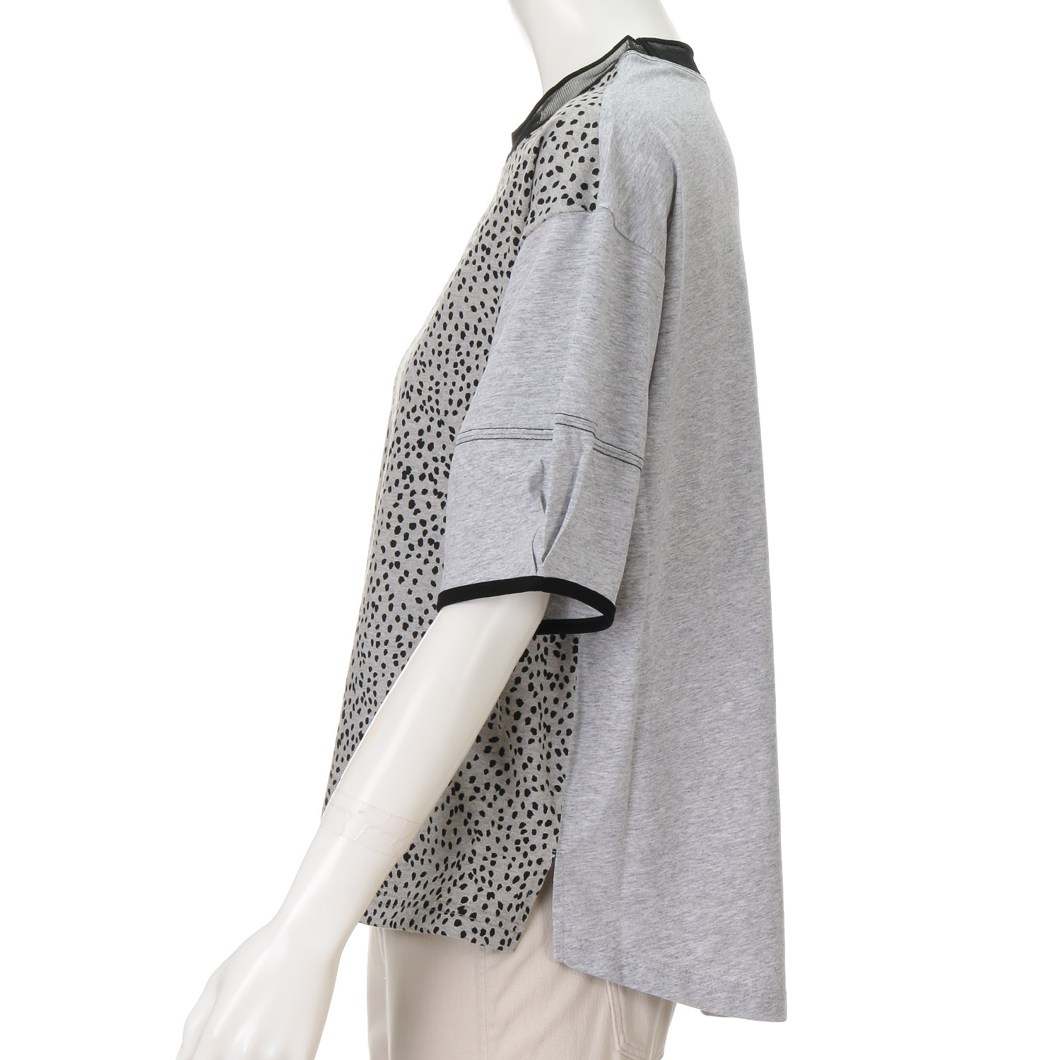 綿天竺×プリント切替ランタンスリーブプルオーバー - 画像4