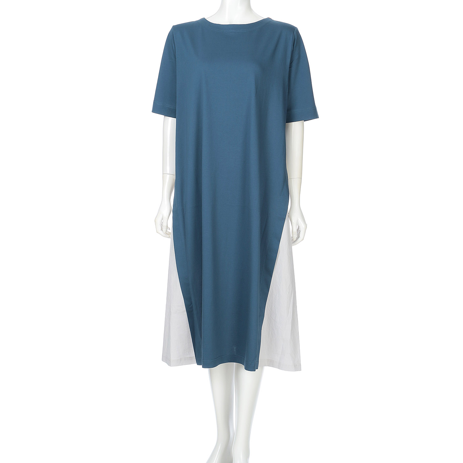 シルケット天竺×布帛配色ワンピース - 画像7