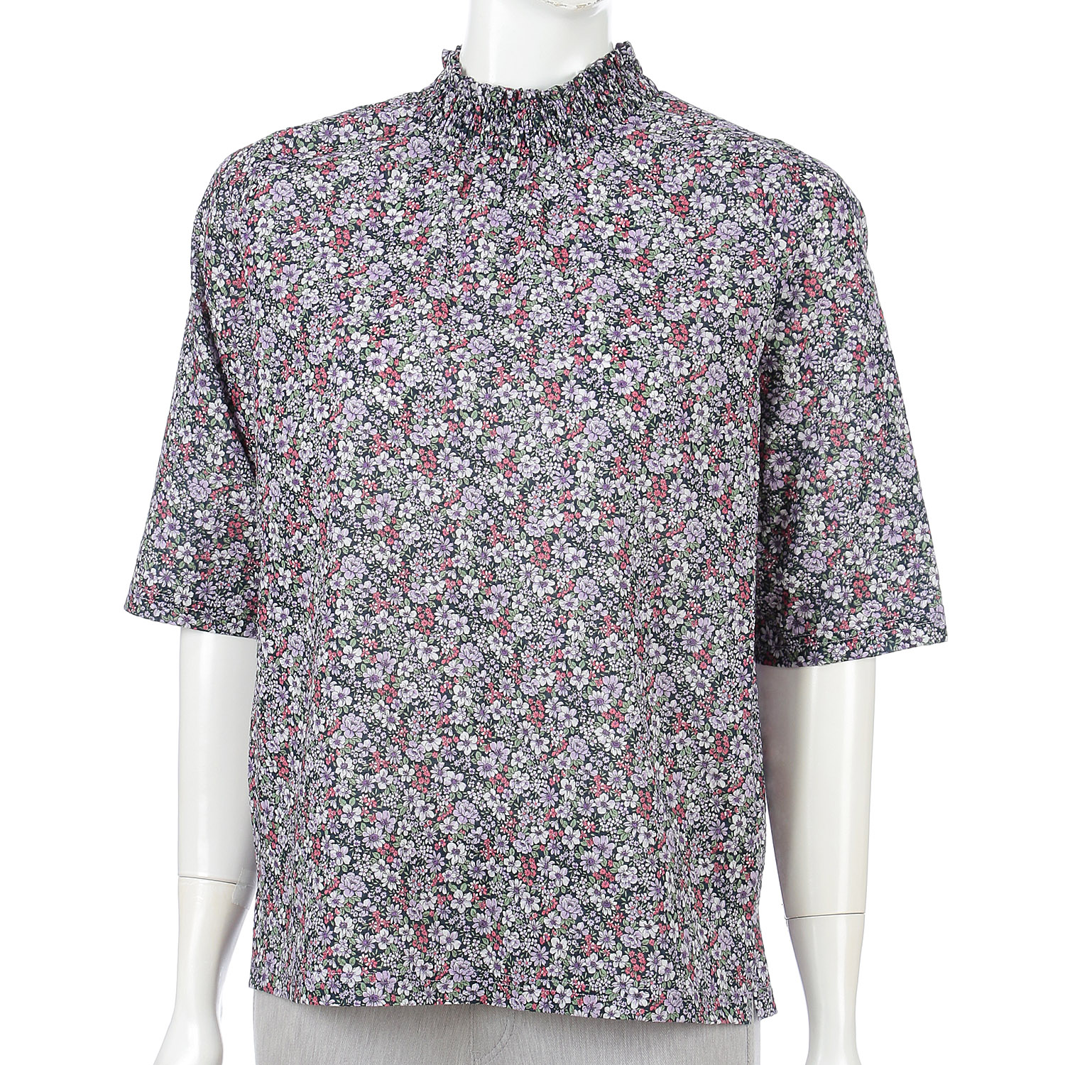 衿シャーリング花柄プルオーバー - 画像10