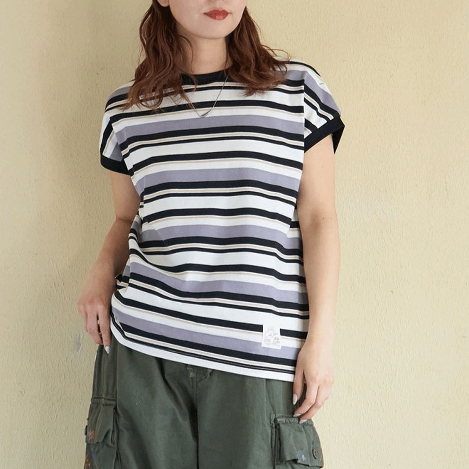 CUBE SUGAR レトロボーダー汗染み軽減ノースリーブプルオーバー - 画像2