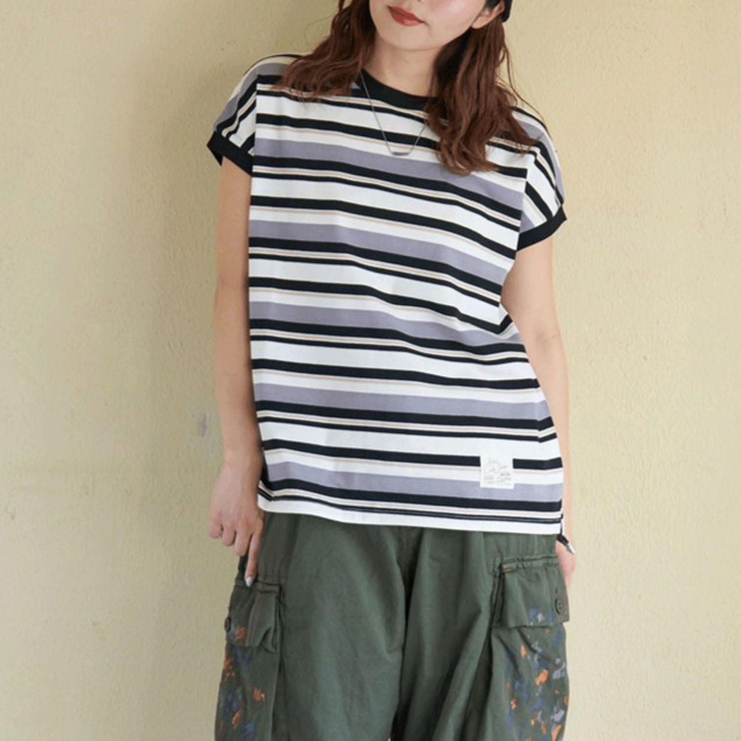 CUBE SUGAR レトロボーダー汗染み軽減ノースリーブプルオーバー - 画像3