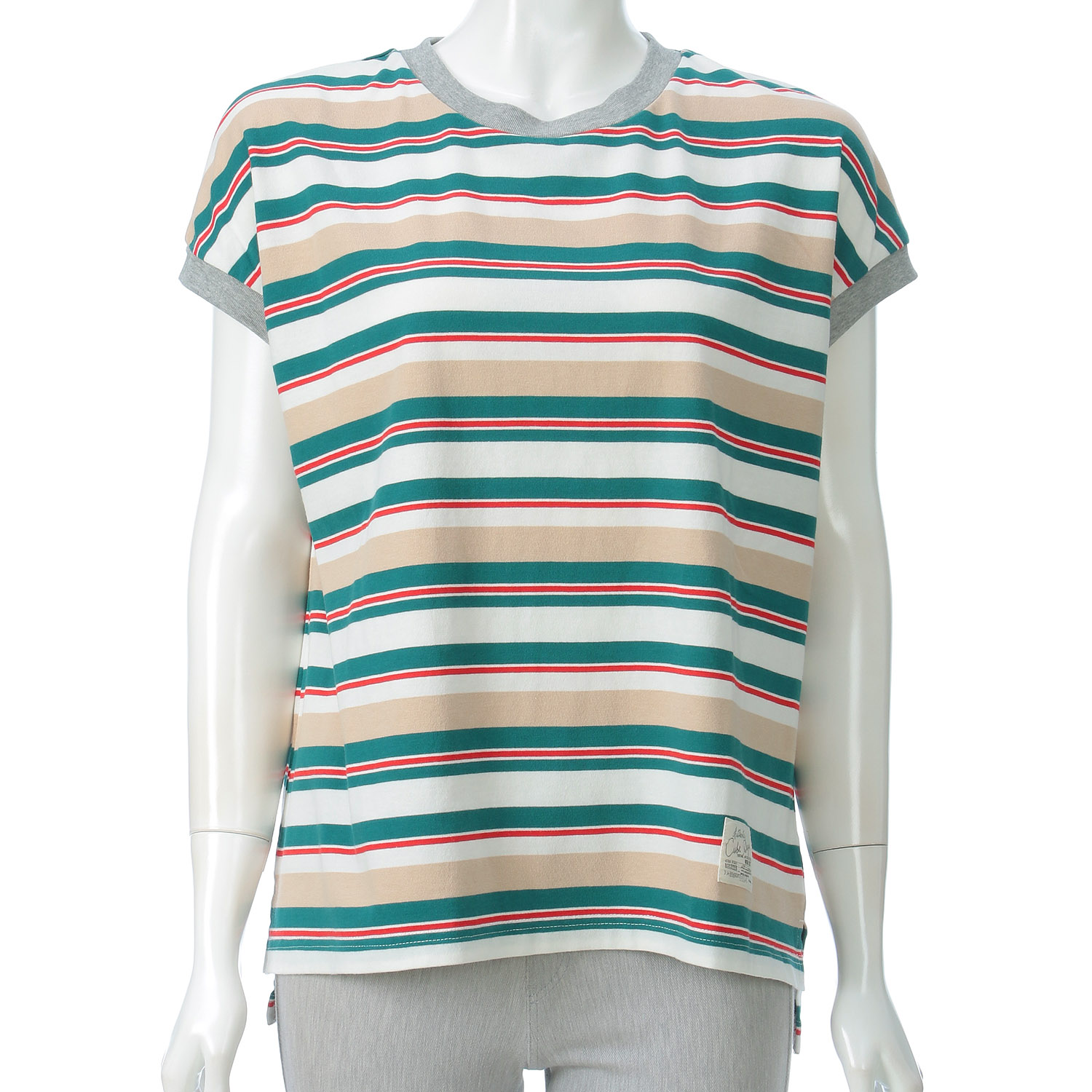 CUBE SUGAR レトロボーダー汗染み軽減ノースリーブプルオーバー - 画像10