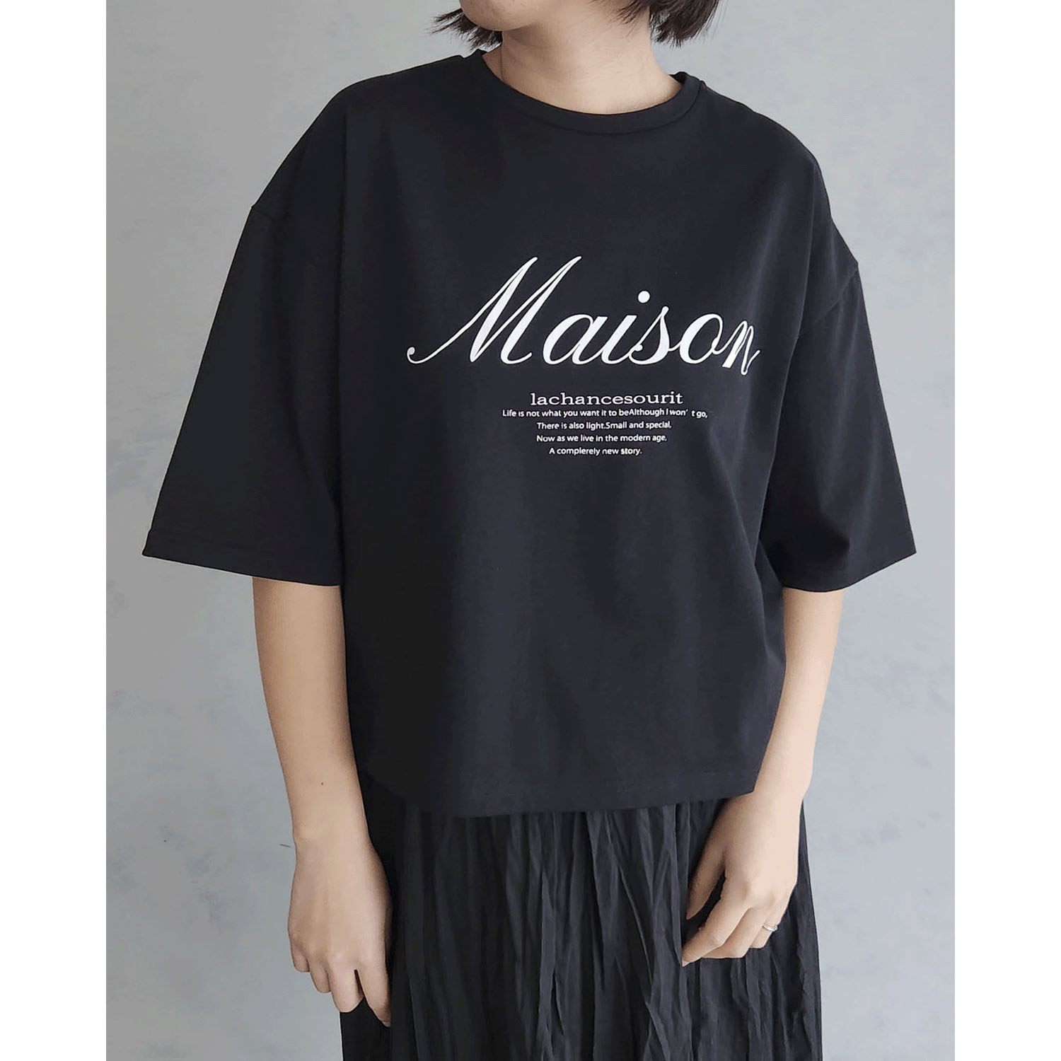 epidemique ワイド配色ロゴTシャツ - 画像9