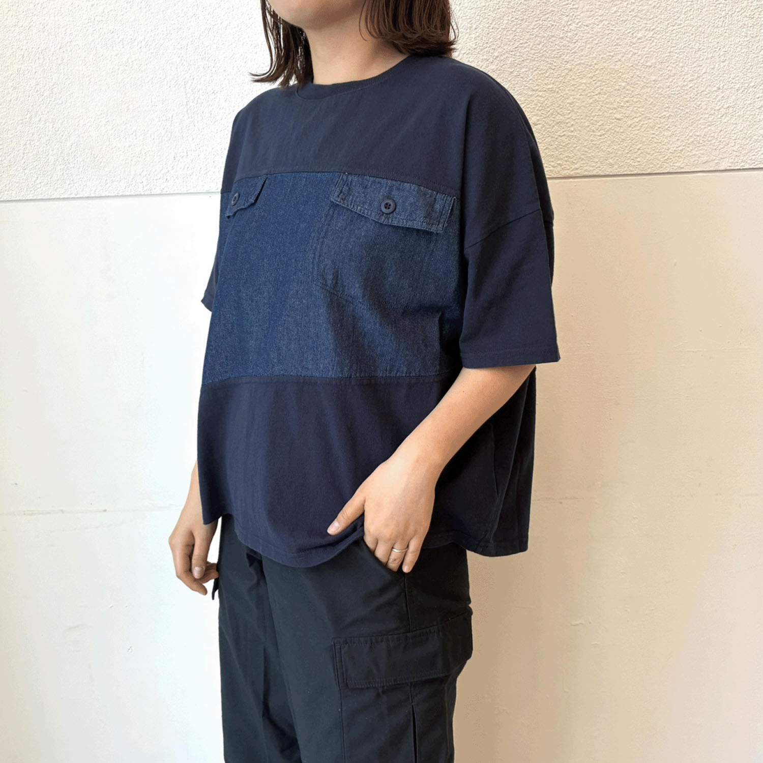 LUPILIEN デニムドッキングTシャツ - 画像9