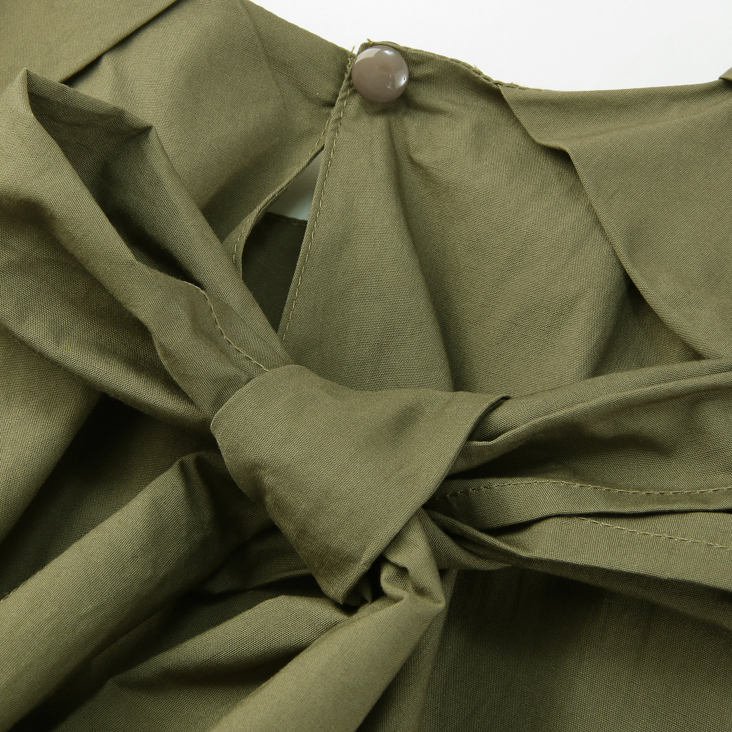 肩タックバックリボンAラインワンピース - 画像12