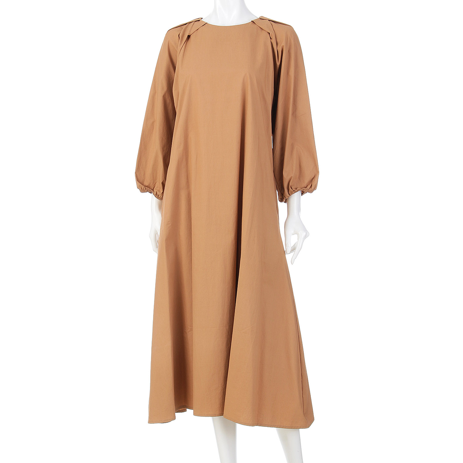 肩タックバックリボンAラインワンピース - 画像7