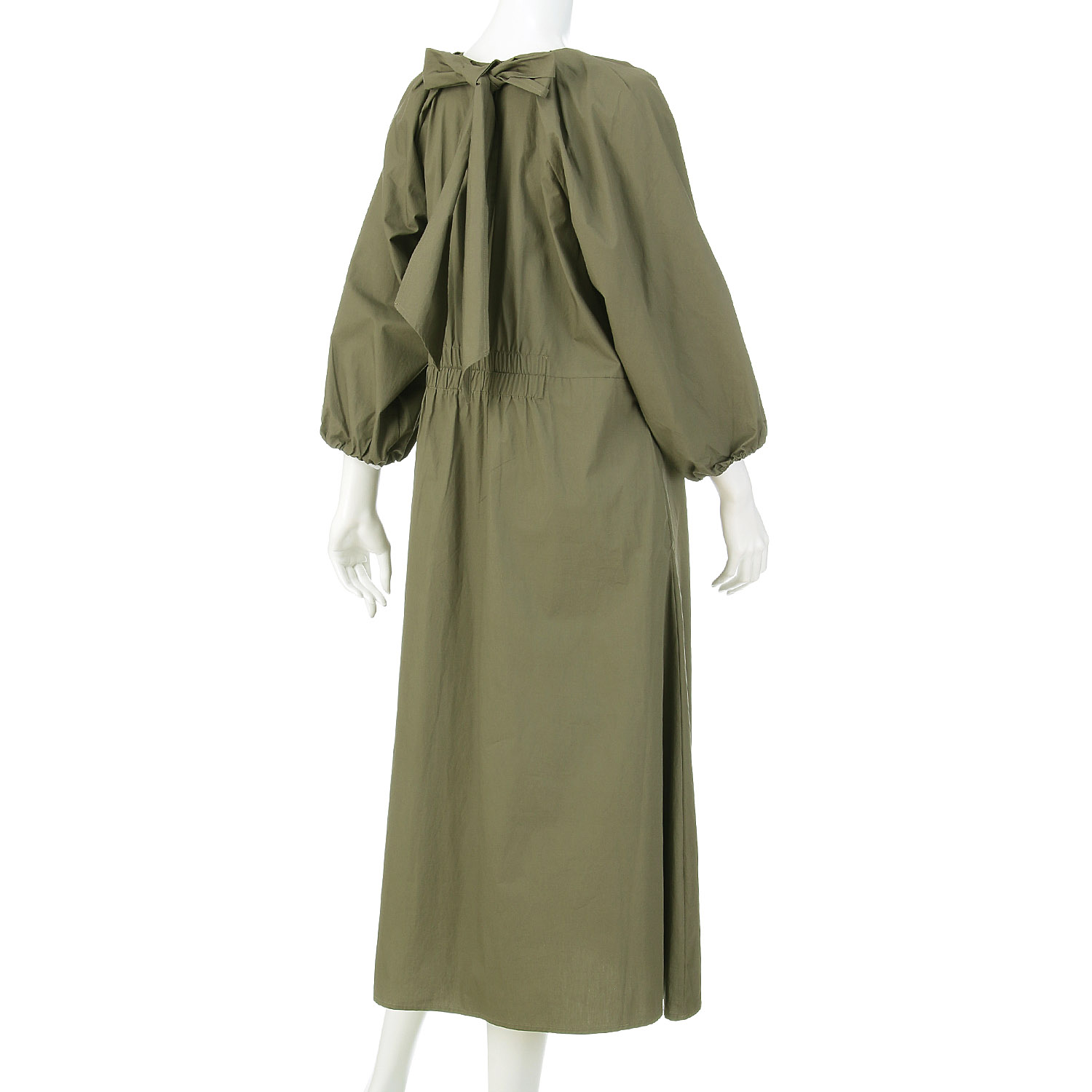 肩タックバックリボンAラインワンピース - 画像9