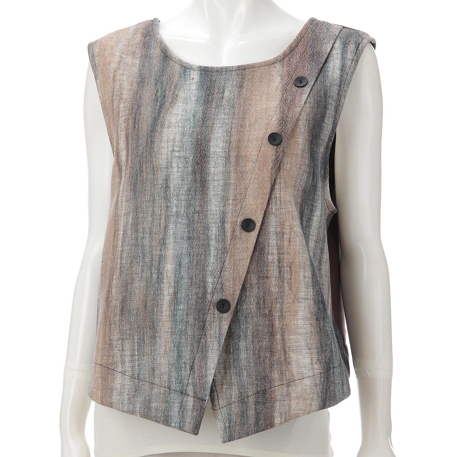 シャギー布帛カットソー2WAYベスト