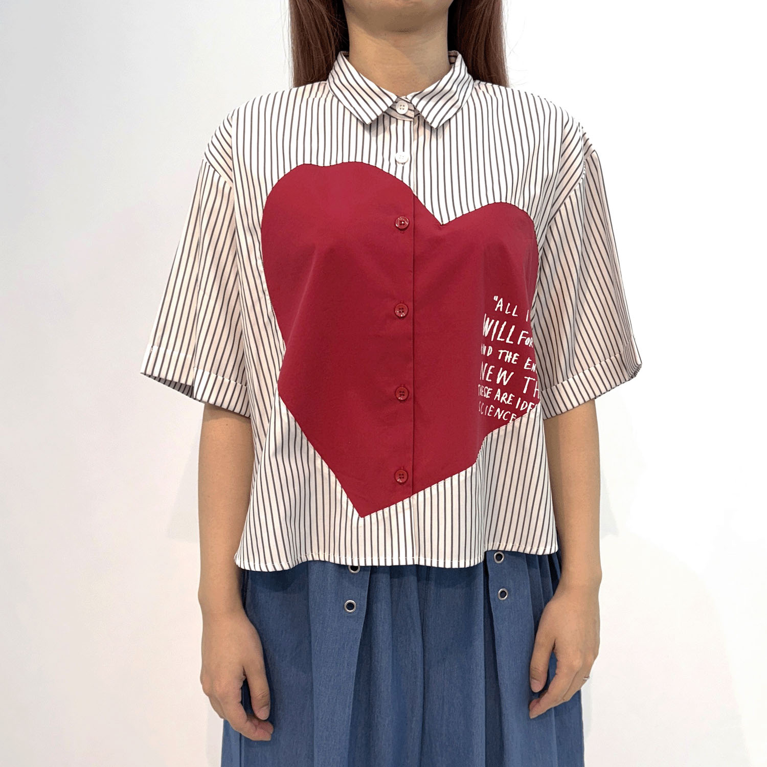 ハートパッチワークシャツ - 画像2