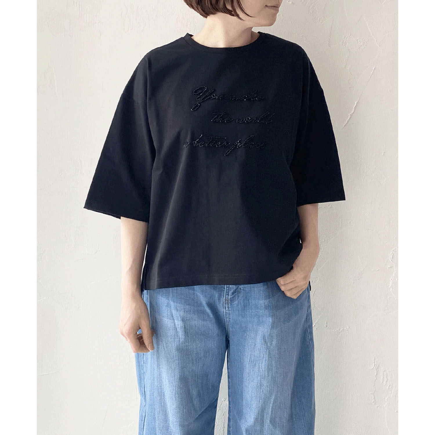 epidemique ビーズ刺繍ロゴTシャツ - 画像8