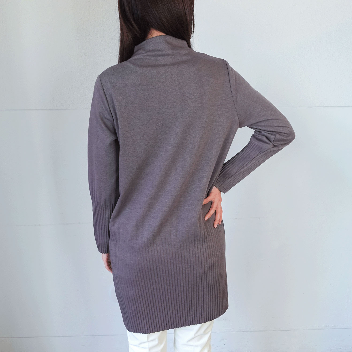 裾プリーツボトルネックチュニック - 画像2