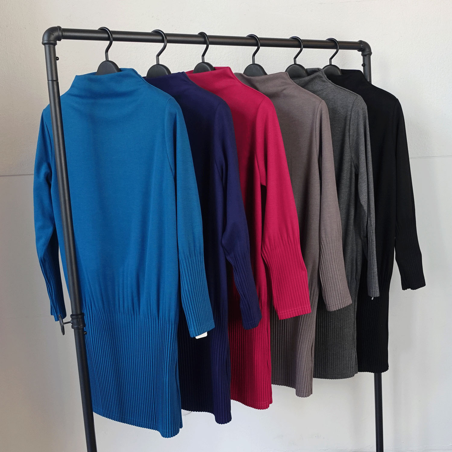 裾プリーツボトルネックチュニック - 画像3