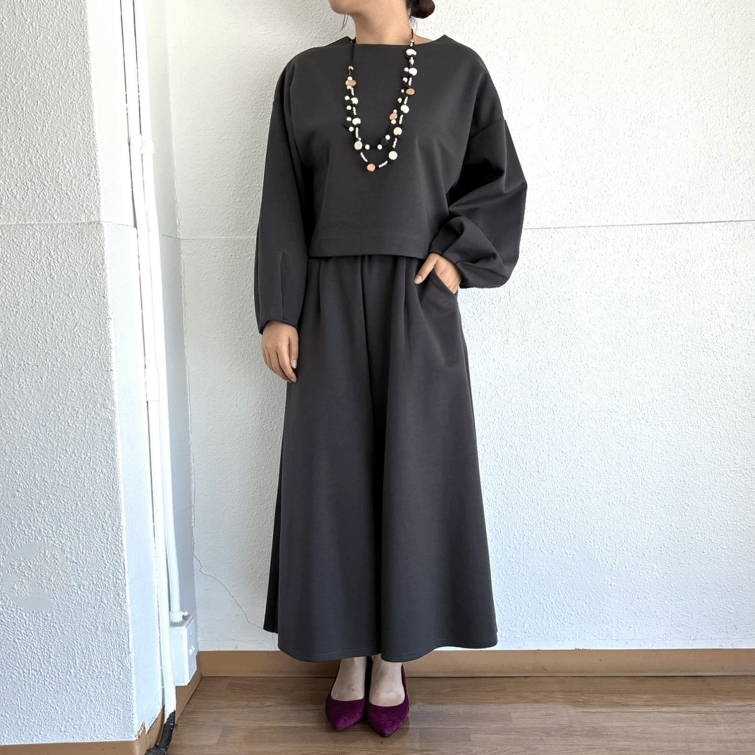 パフ袖ショート丈プルオーバー - 画像2