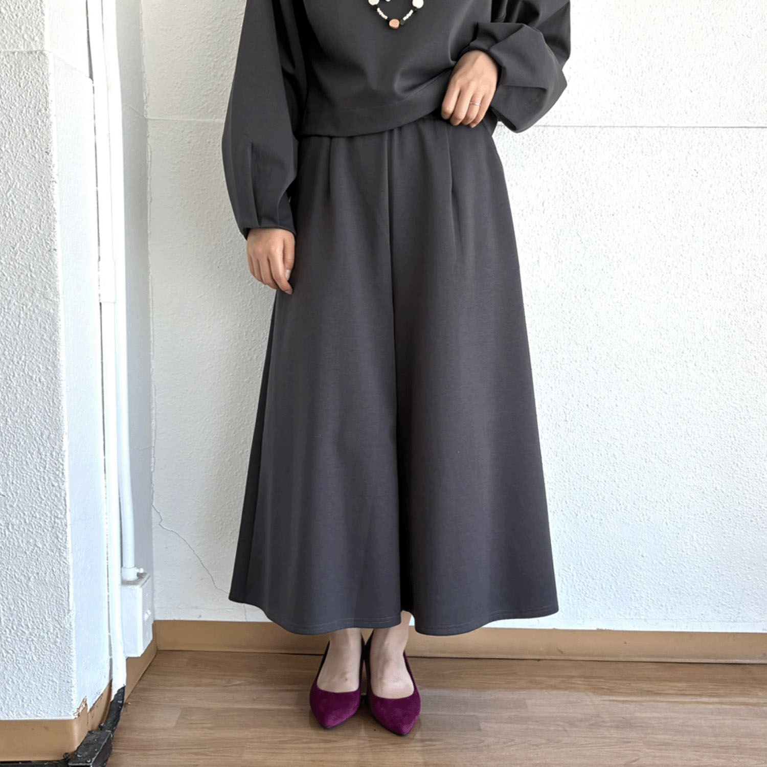 総ゴムフレアーパンツ - 画像1