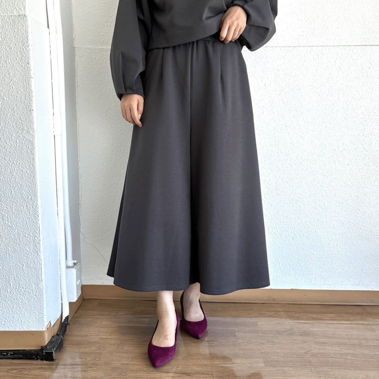 総ゴムフレアーパンツ