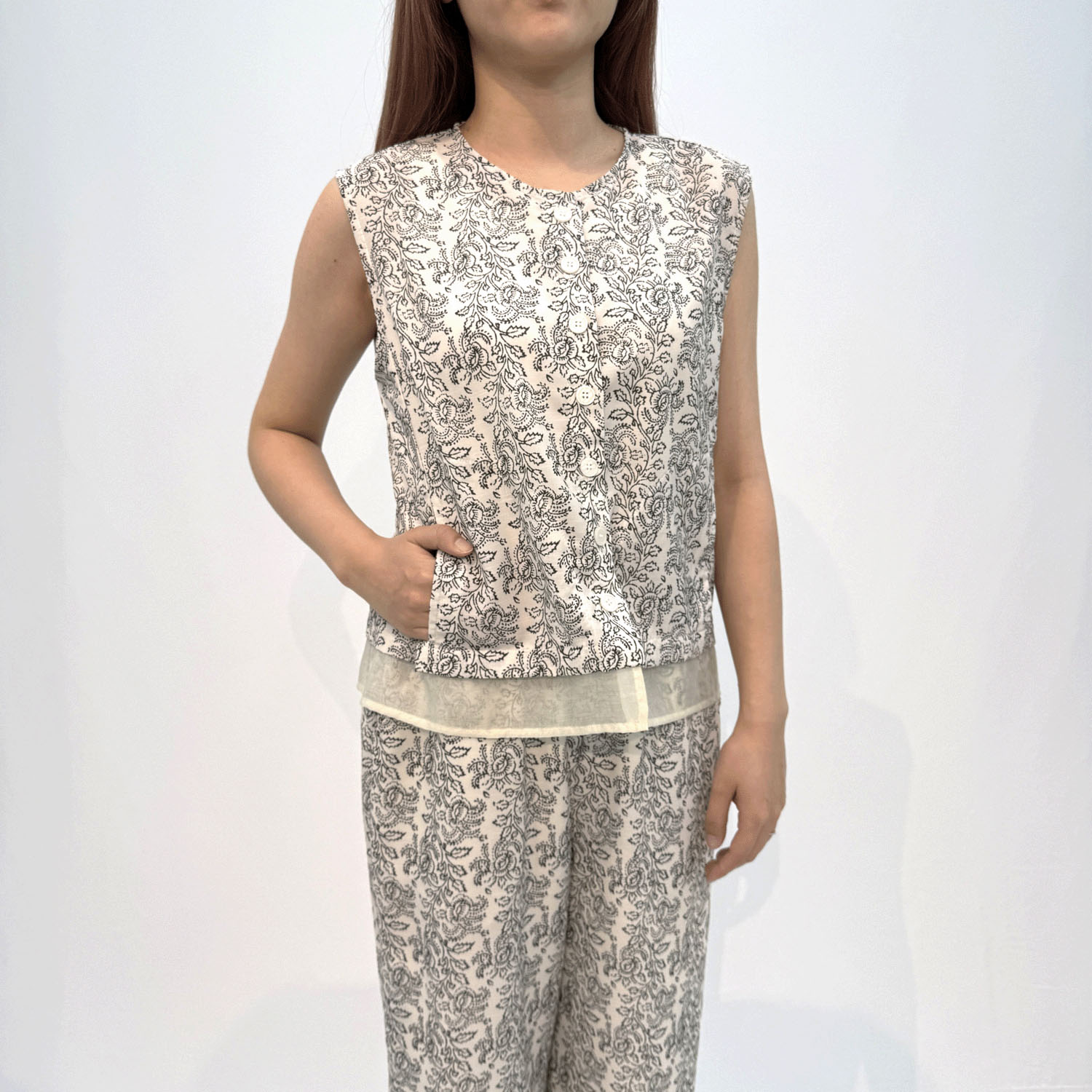 線プリントベスト