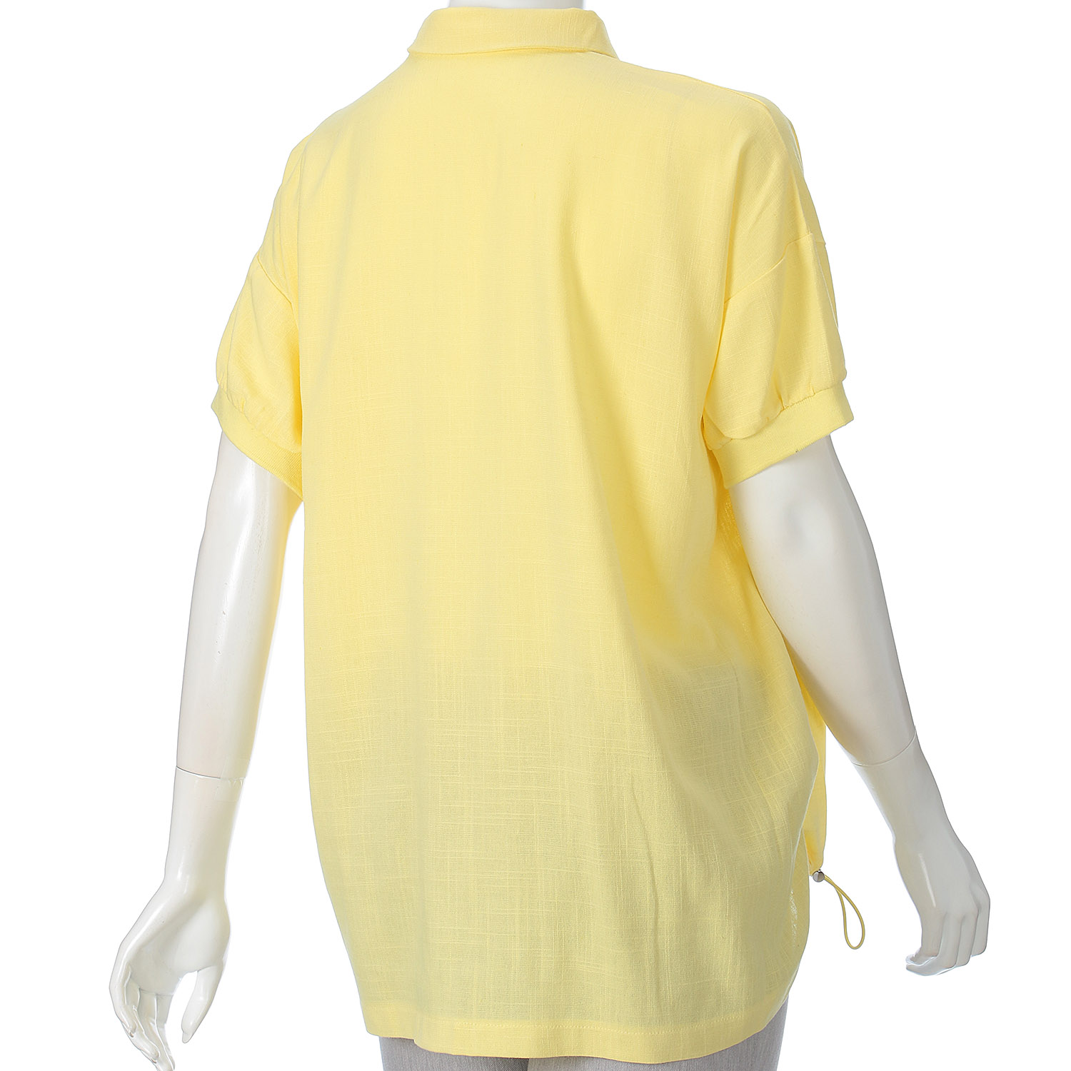 麻混襟付きデザインブラウス - 画像8