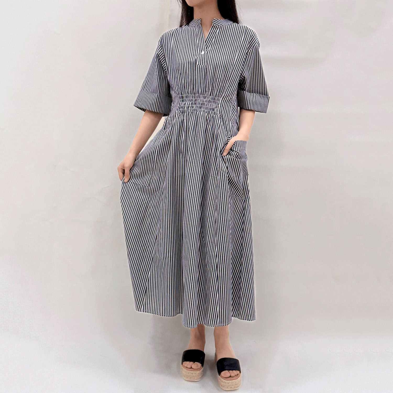 前後ウエストスモッグワンピース - 画像2