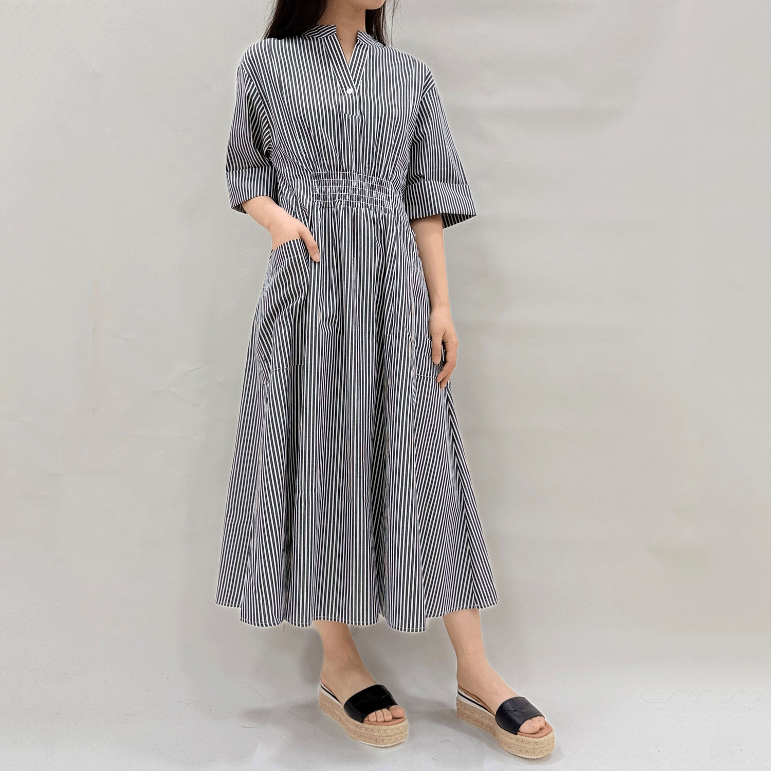 前後ウエストスモッグワンピース - 画像11