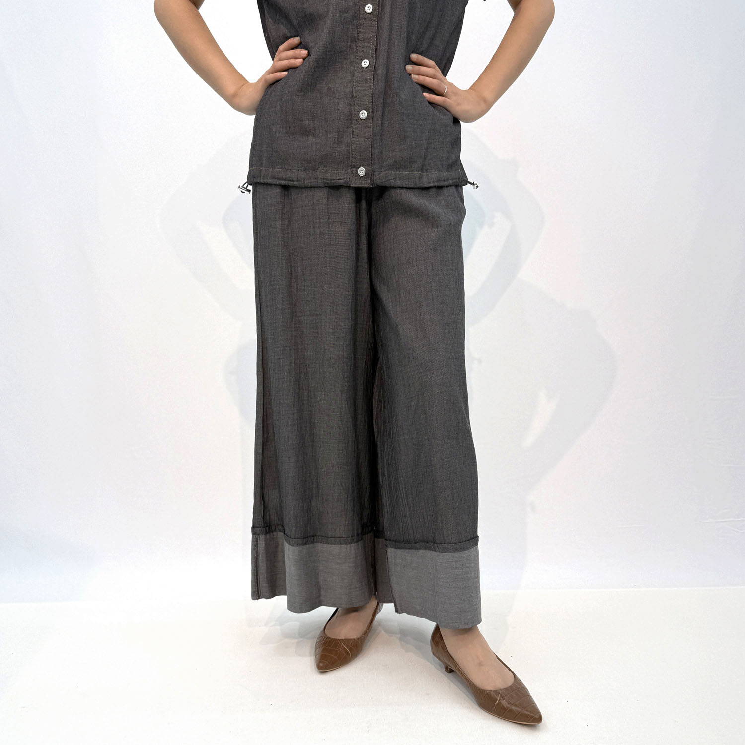 折り返しワイドパンツ - 画像2