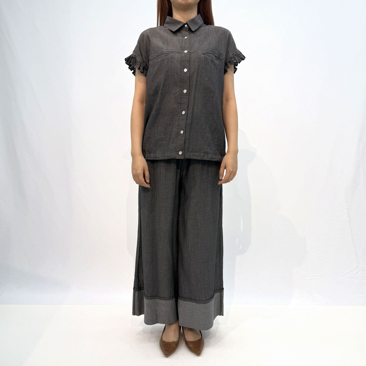 折り返しワイドパンツ - 画像5