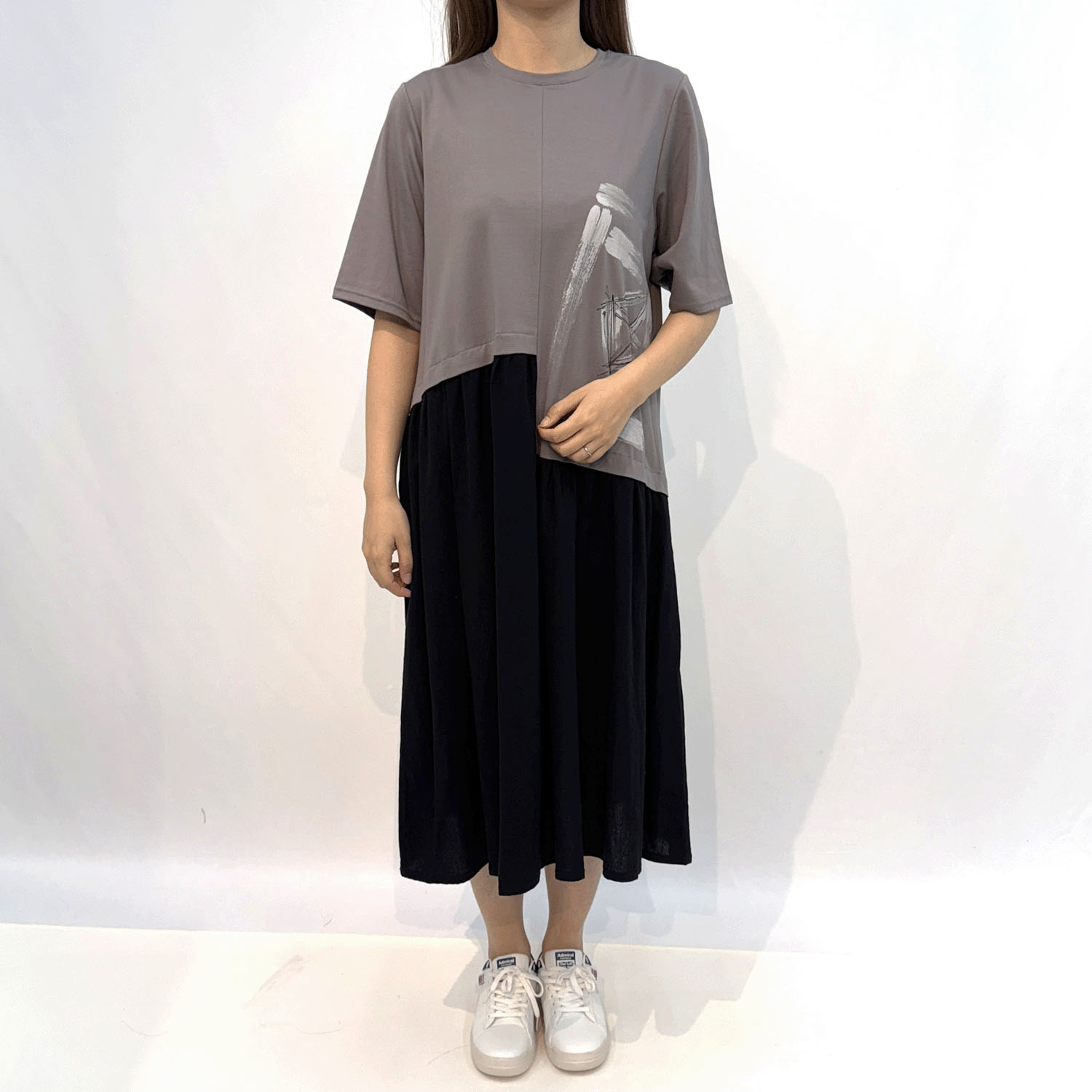 布帛スカート切替ワンピース