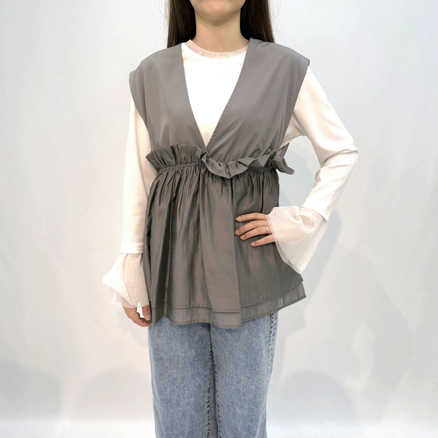 ペプラムシアー切替ベスト