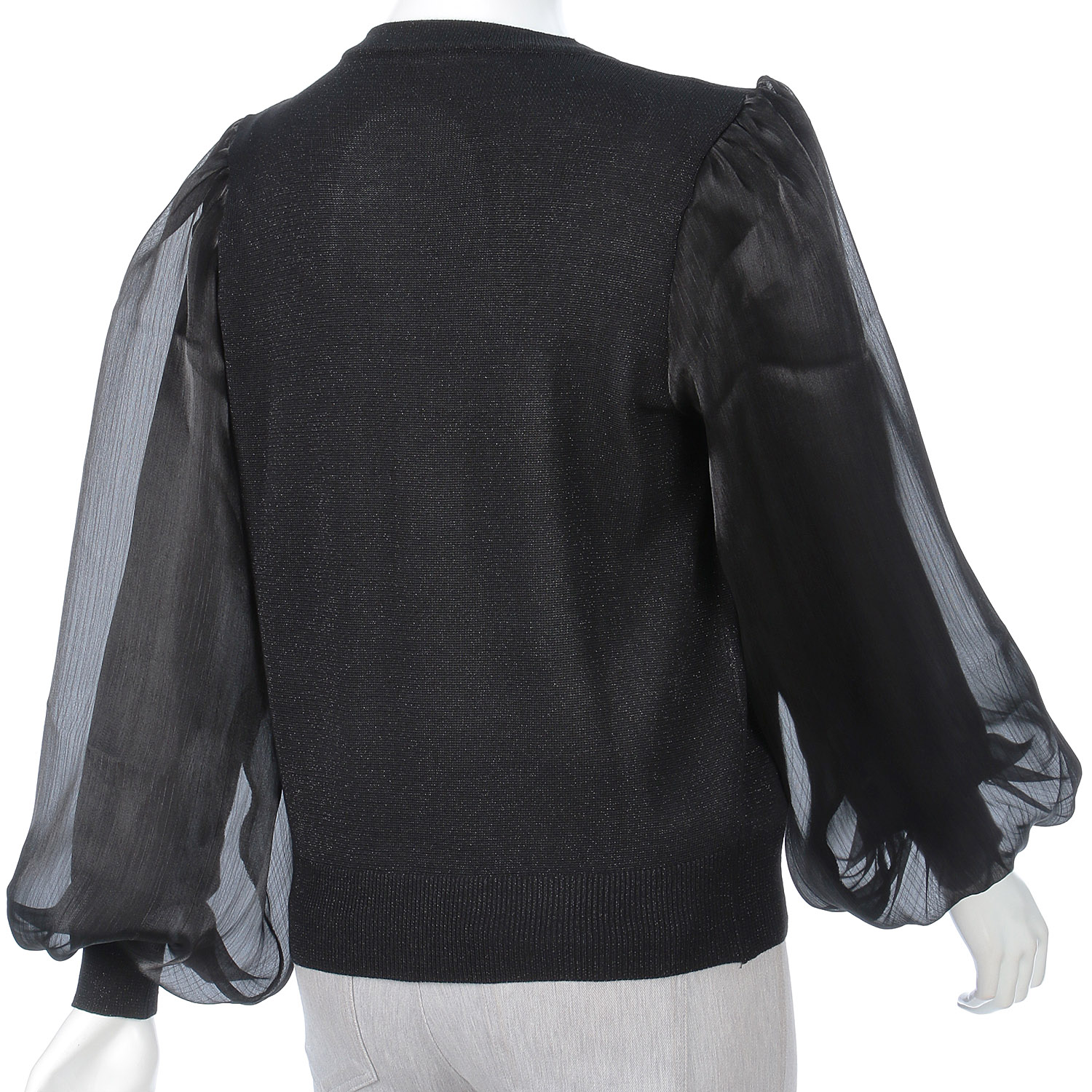 ラメ布帛ニットカーディガン - 画像5