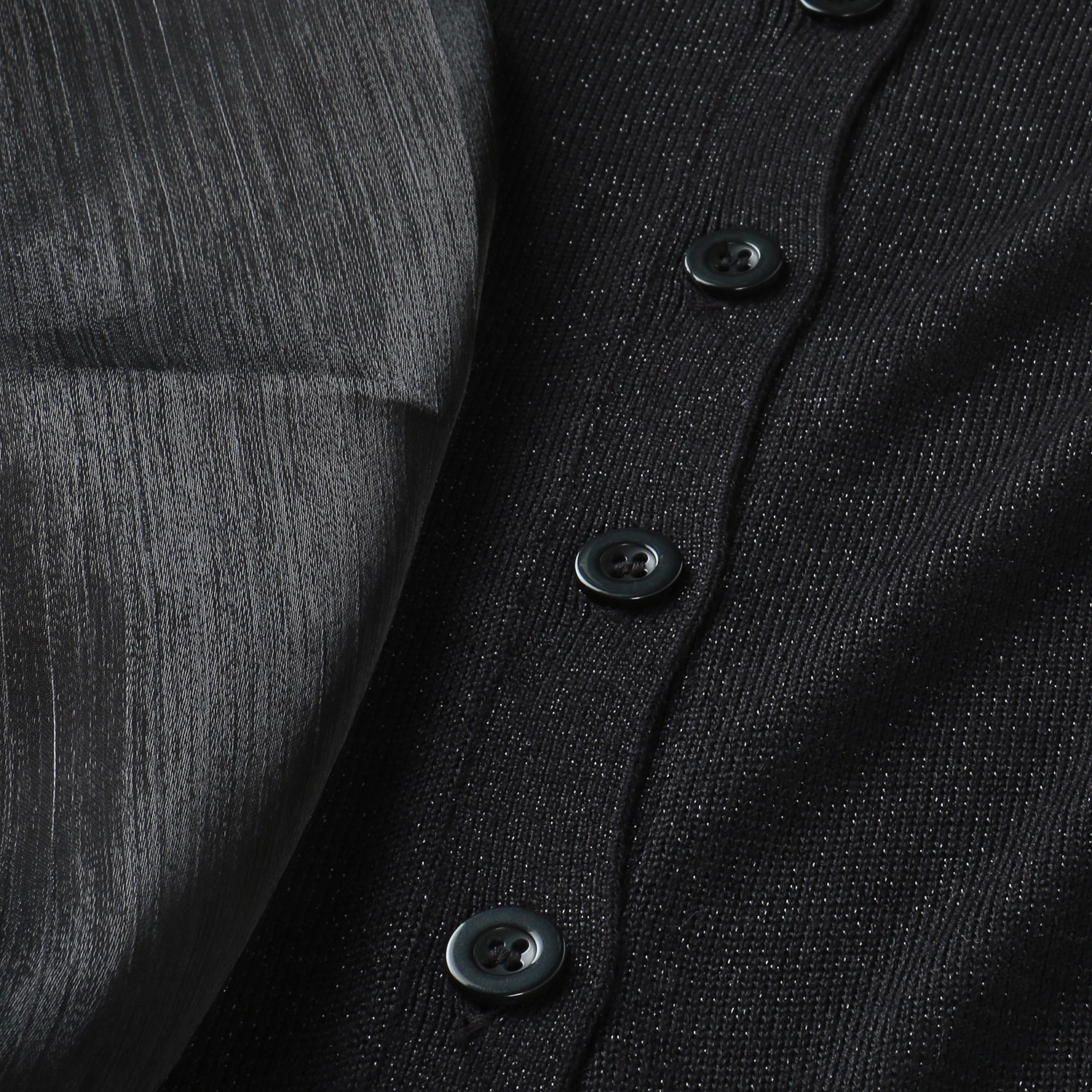 ラメ布帛ニットカーディガン - 画像6