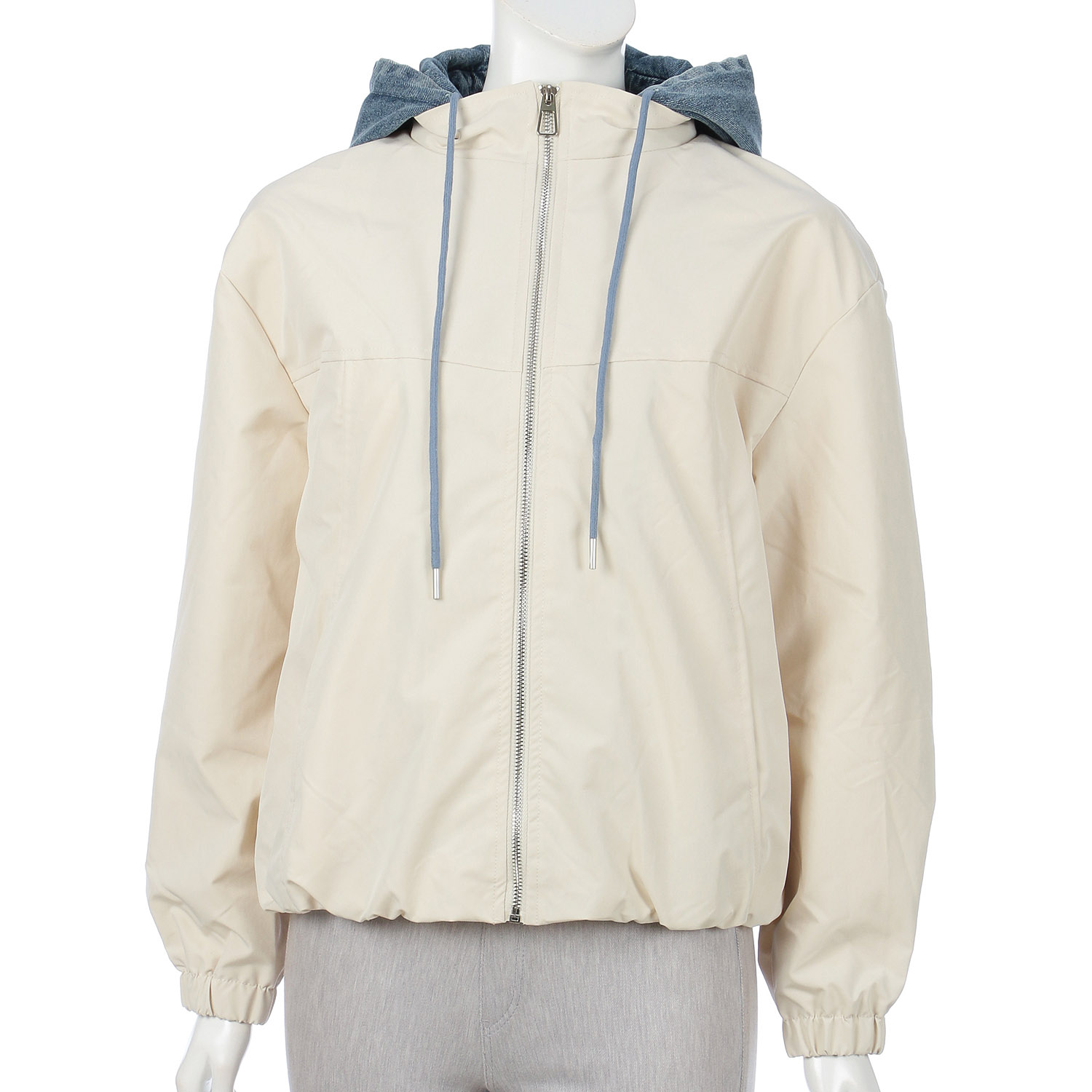 デニム布帛切替ジャケット - 画像3