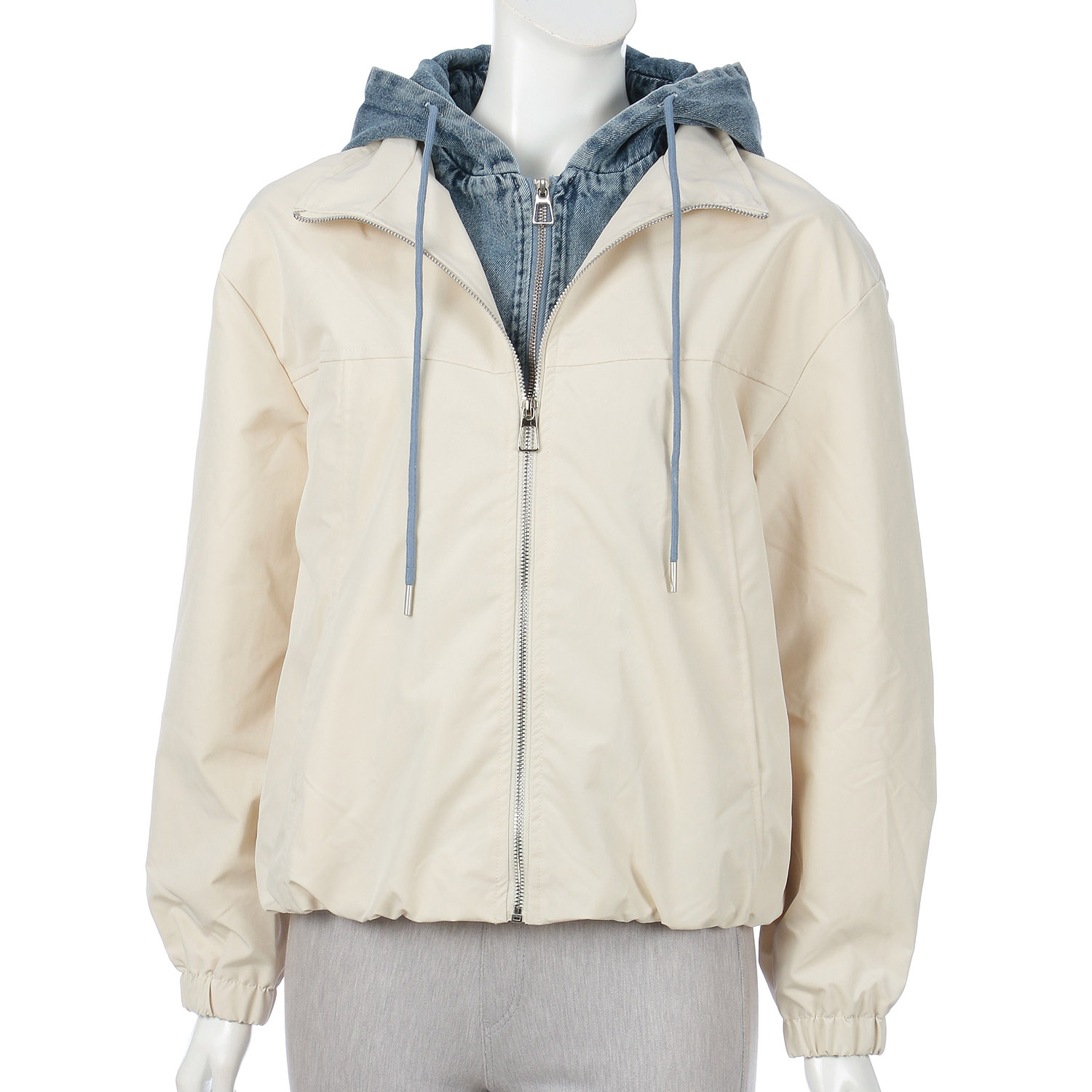 デニム布帛切替ジャケット - 画像4