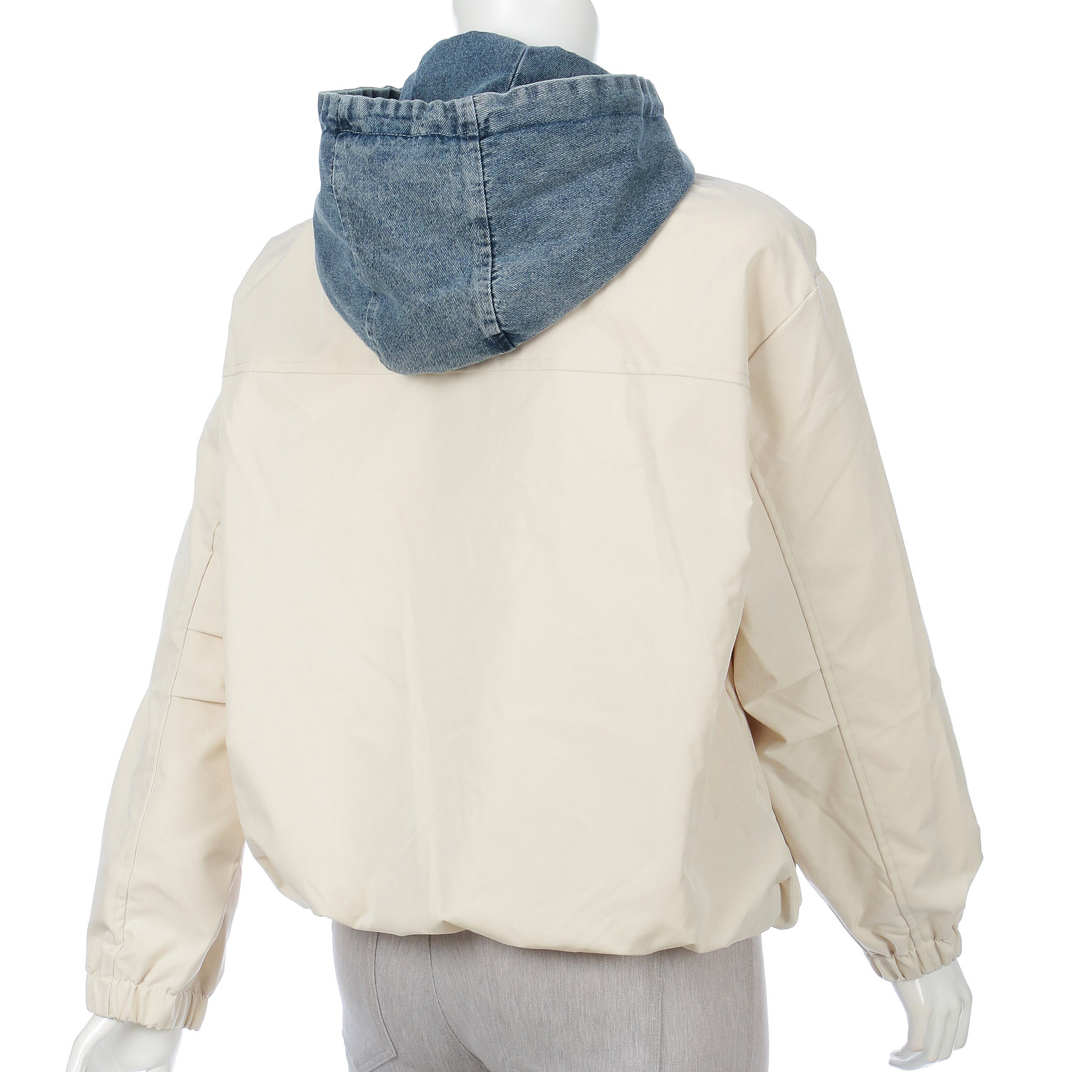 デニム布帛切替ジャケット - 画像5