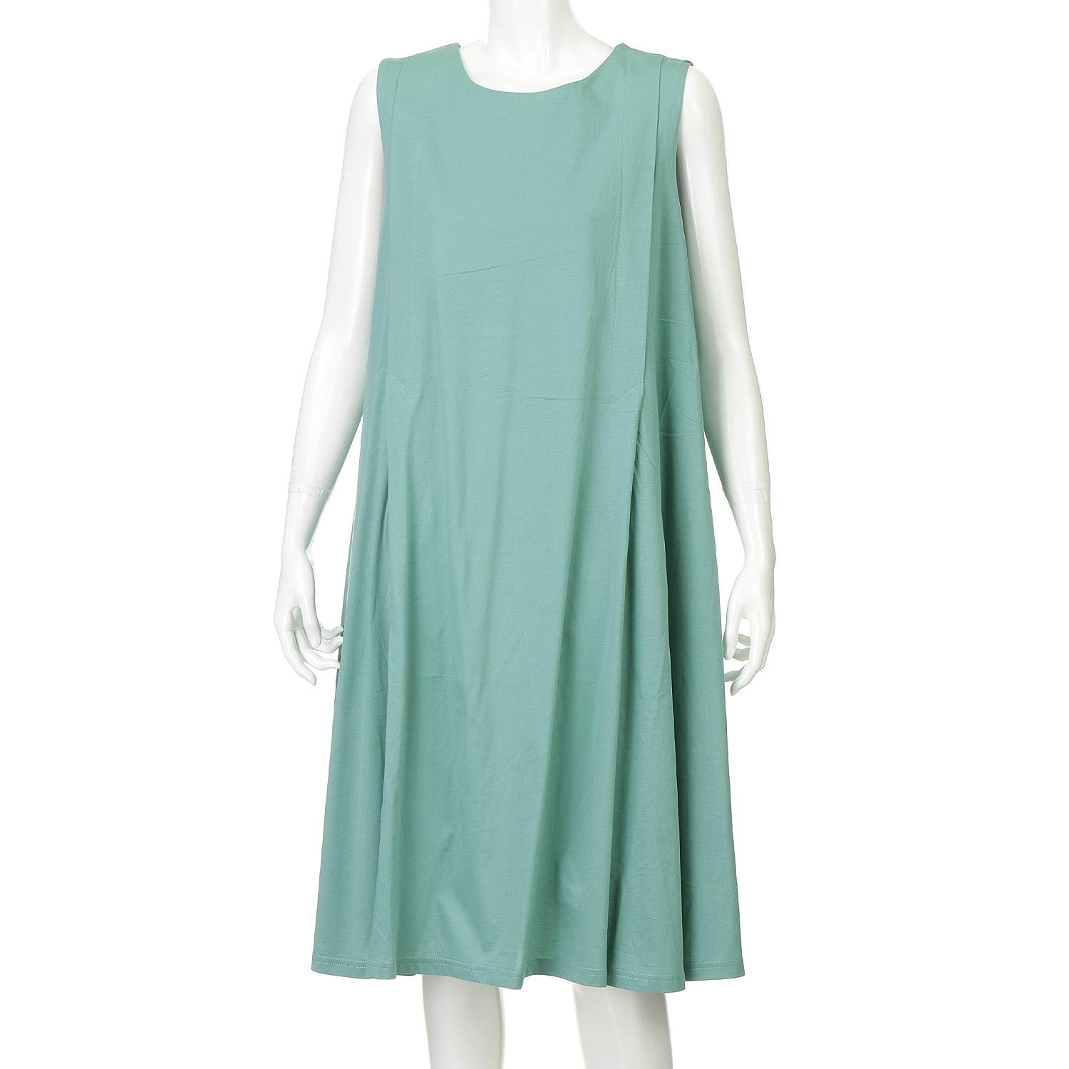 ダブルシルケットコットン100 タックノースリーブワンピース - 画像11