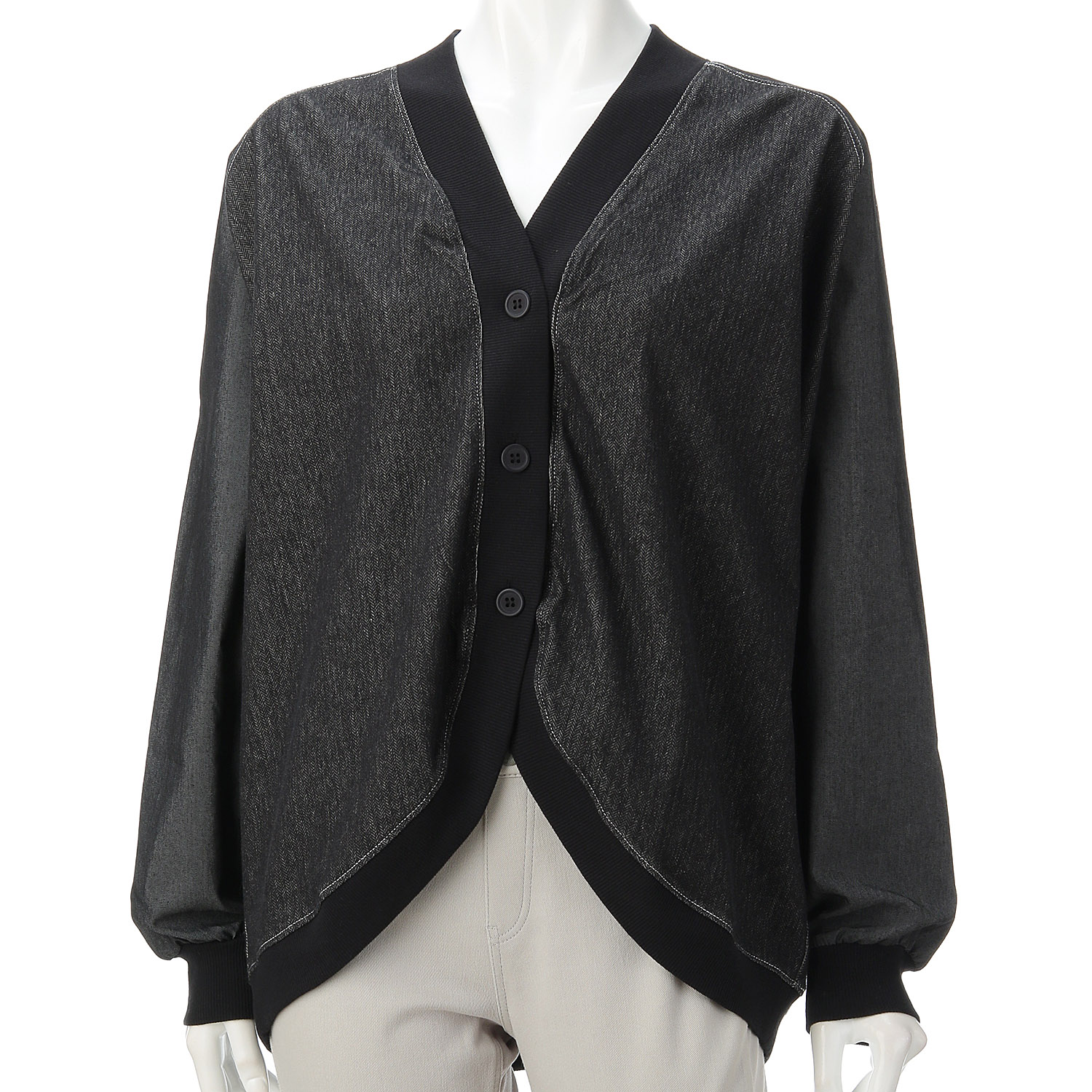 LUPIRIEN ヘリンボーン裏毛ドルマンカーディガン - 画像2