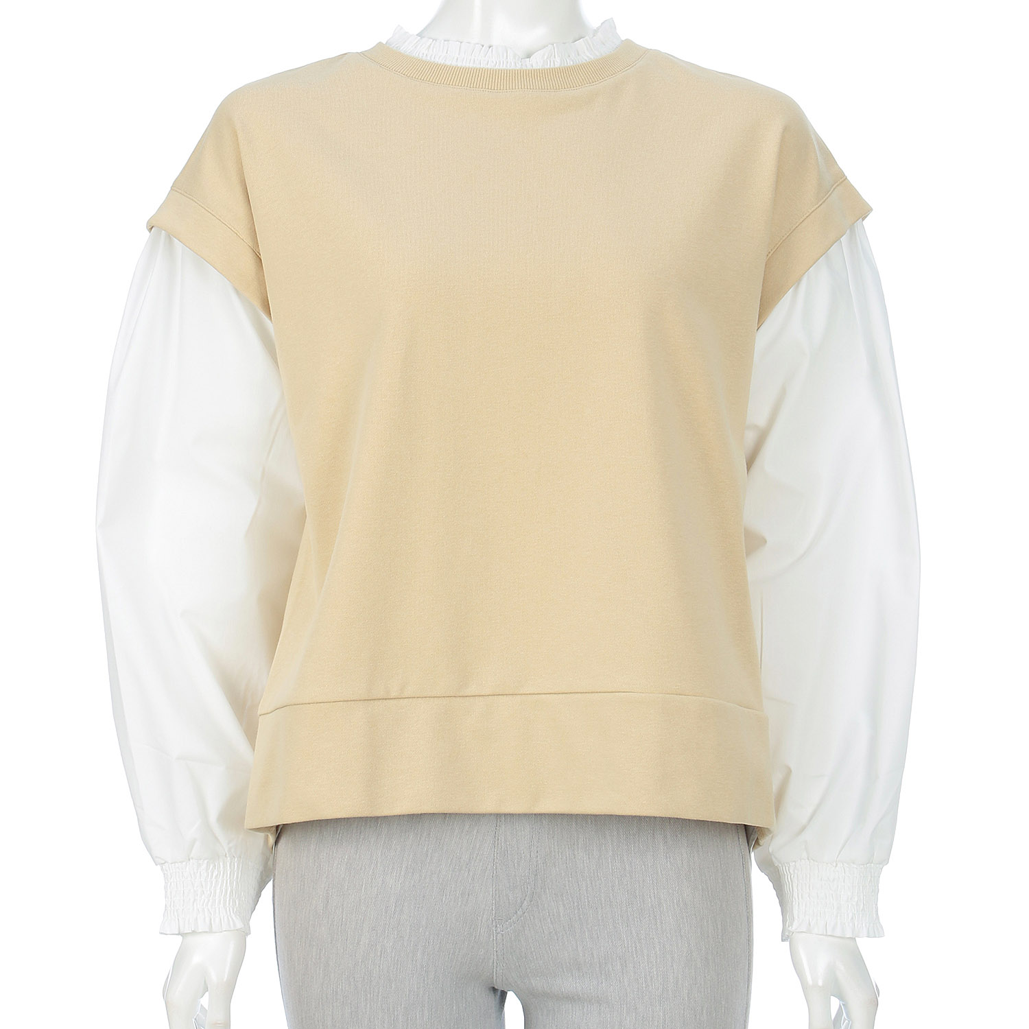 重ね着風シャーリングプルオーバー - 画像4